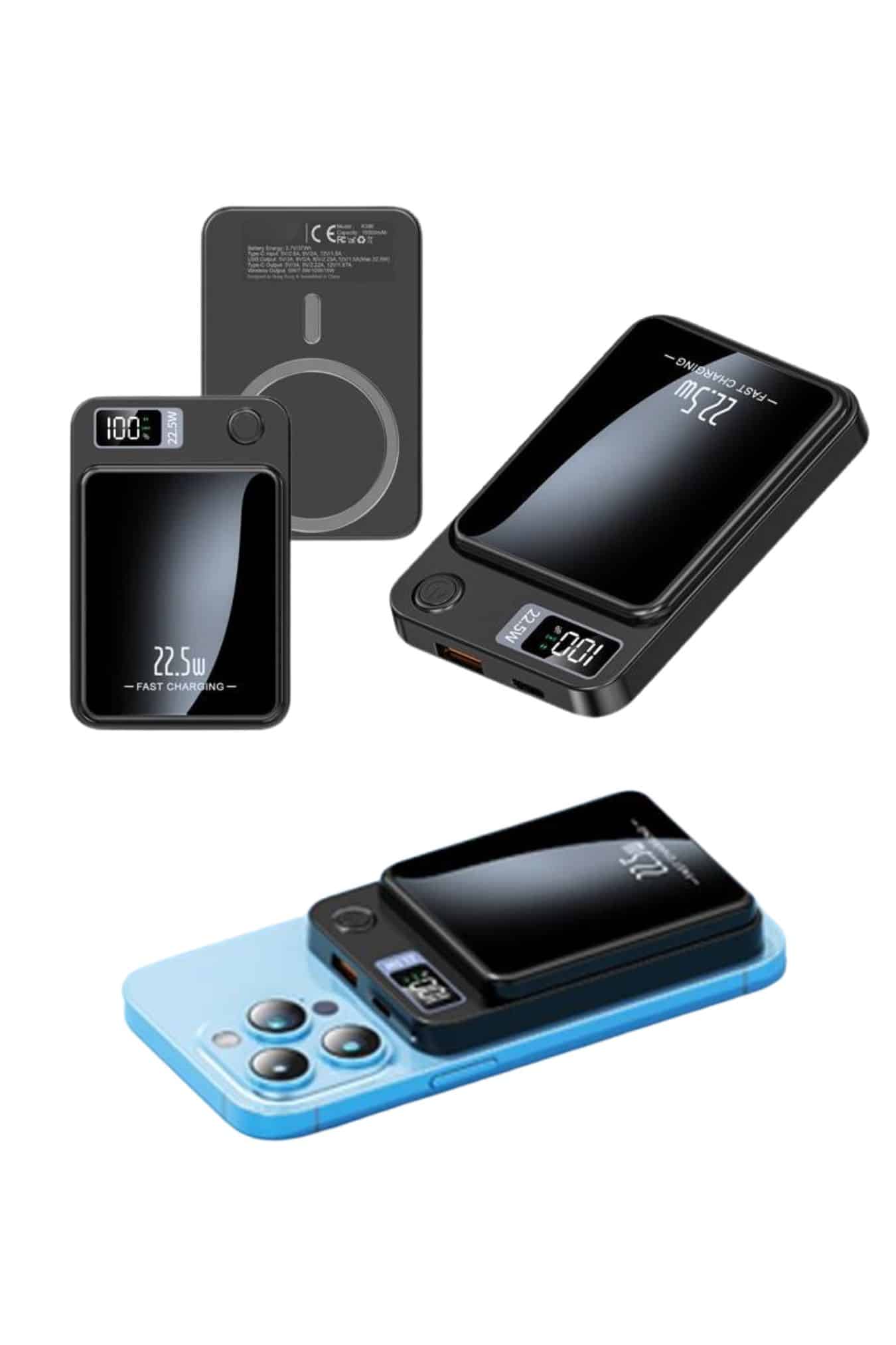 Taşınabilir Şarj Magsafe Powerbank 10.000 mAh Hızlı Şarj Led Göstergeli Kablosuz - Lisinya Taşınabilir Şarj Magsafe Powerbank 10.000 mAh Hızlı Şarj Led Göstergeli Kablosuz - Lisinya