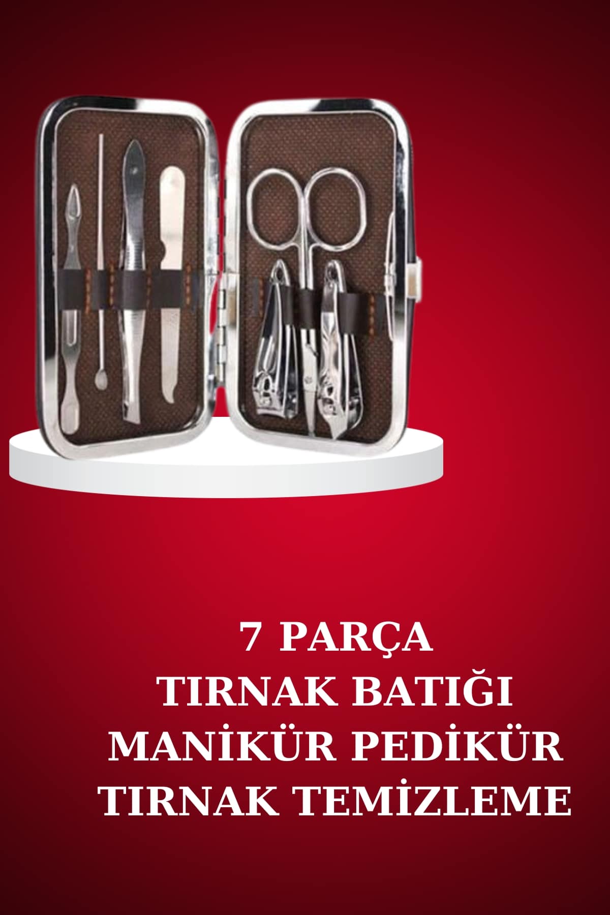 Manikür Pedikür Seti 7 Parça Tırnak Makası Kaş Makası Cımbız Çantalı - Lisinya Manikür Pedikür Seti 7 Parça Tırnak Makası Kaş Makası Cımbız Çantalı - Lisinya