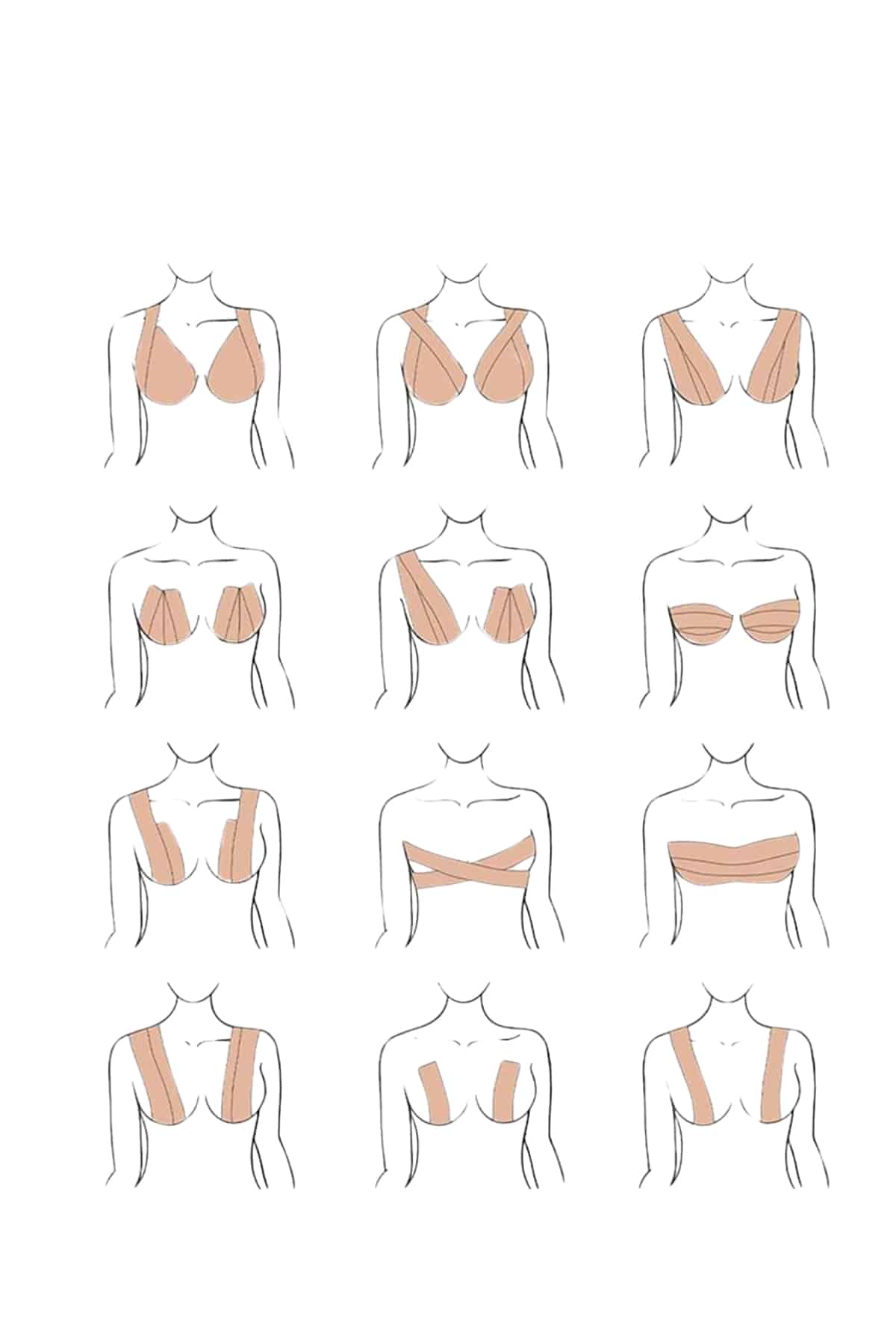 Toparlayıcı Göğüs Bandı Şekillendirici Ten Rengine Uygun Esnek Hassas Ciltlere Uygun - Lisinya