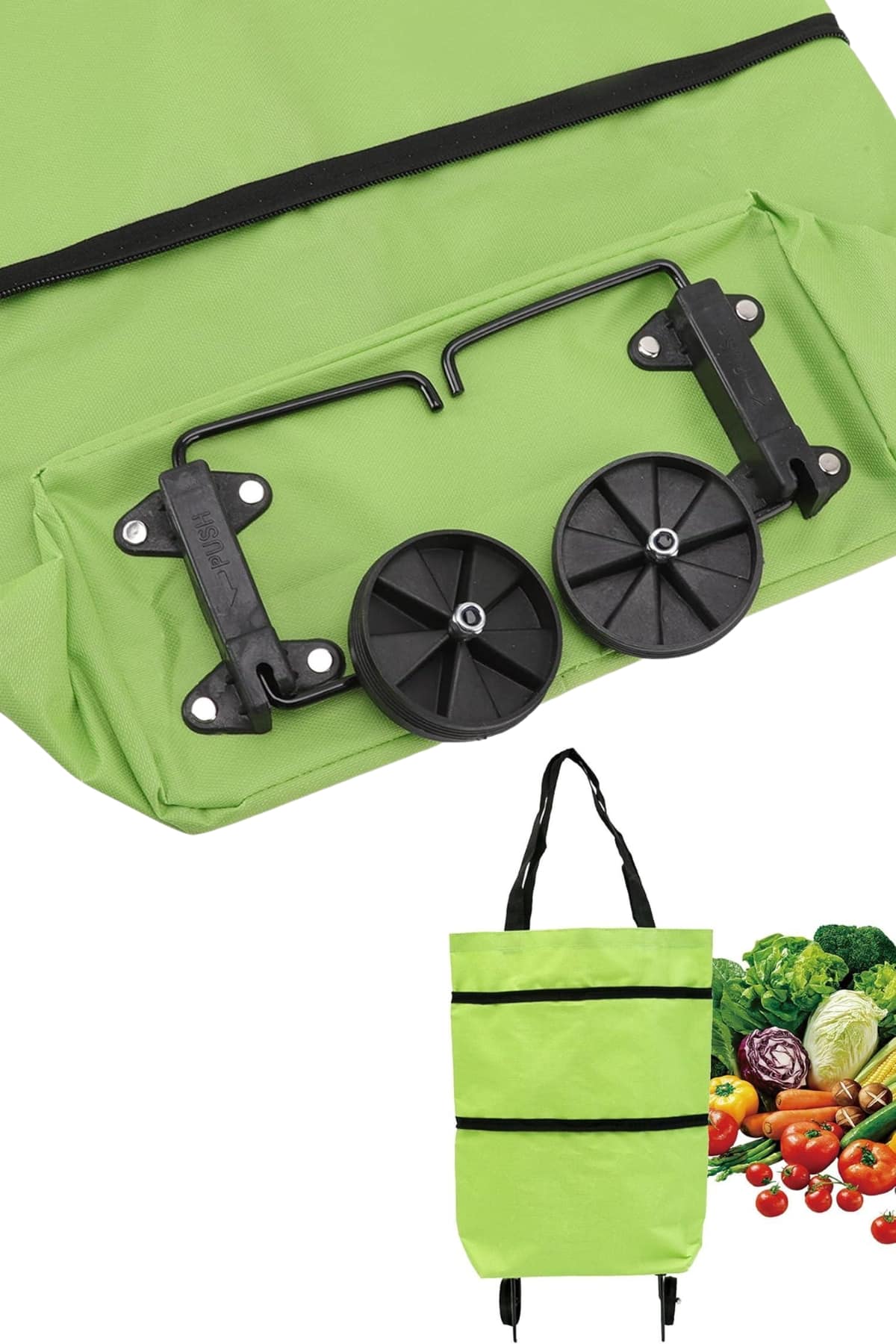 Pazar Çantası Tekerlekli Katlanır Pazar Arabası Çanta Market Alışveriş Arabası - Lisinya