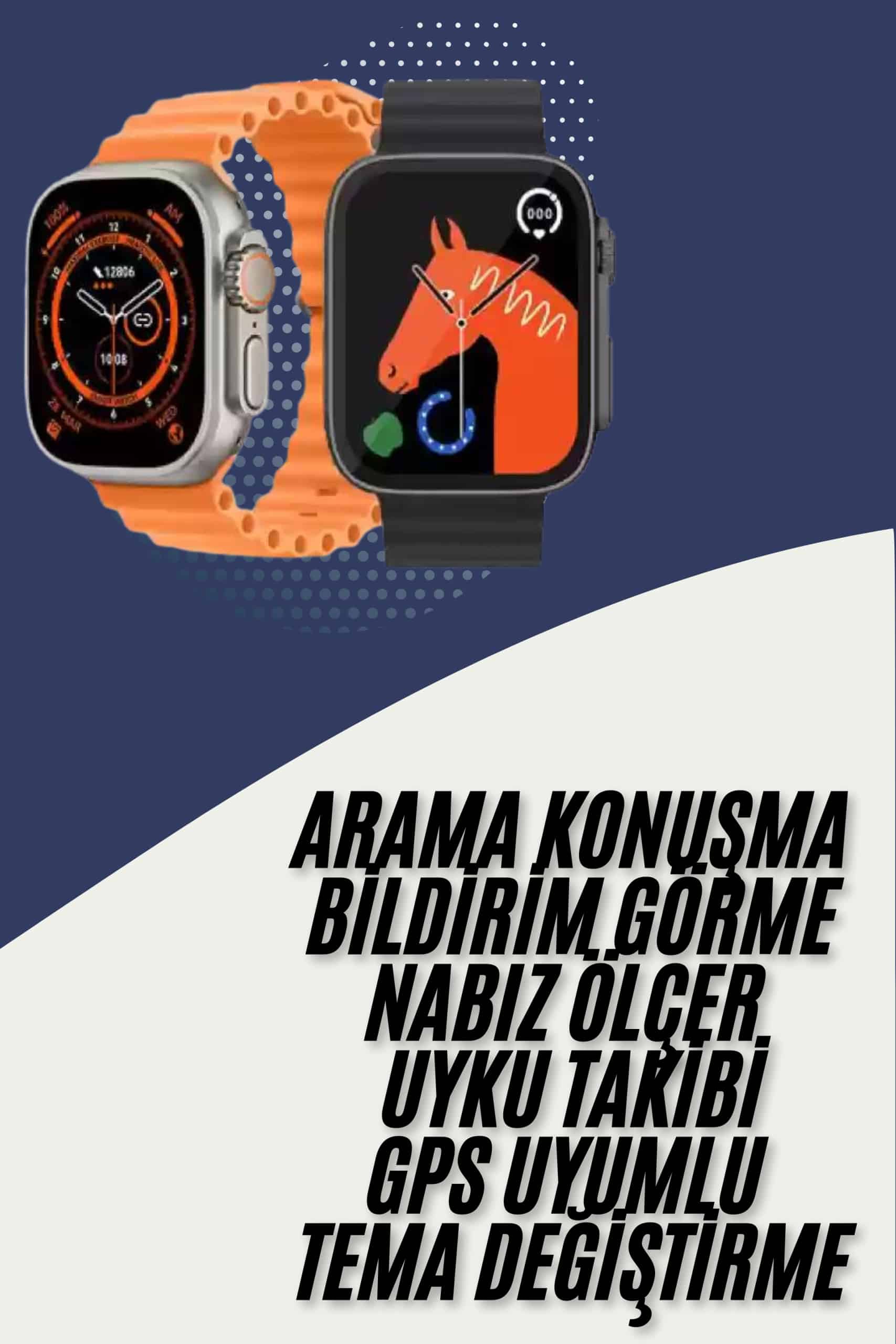 Akıllı Saat Kordon Hediyeli Güçlü Batarya Kapasiteli Titreşimli Bildirim Görme Unisex - Lisinya