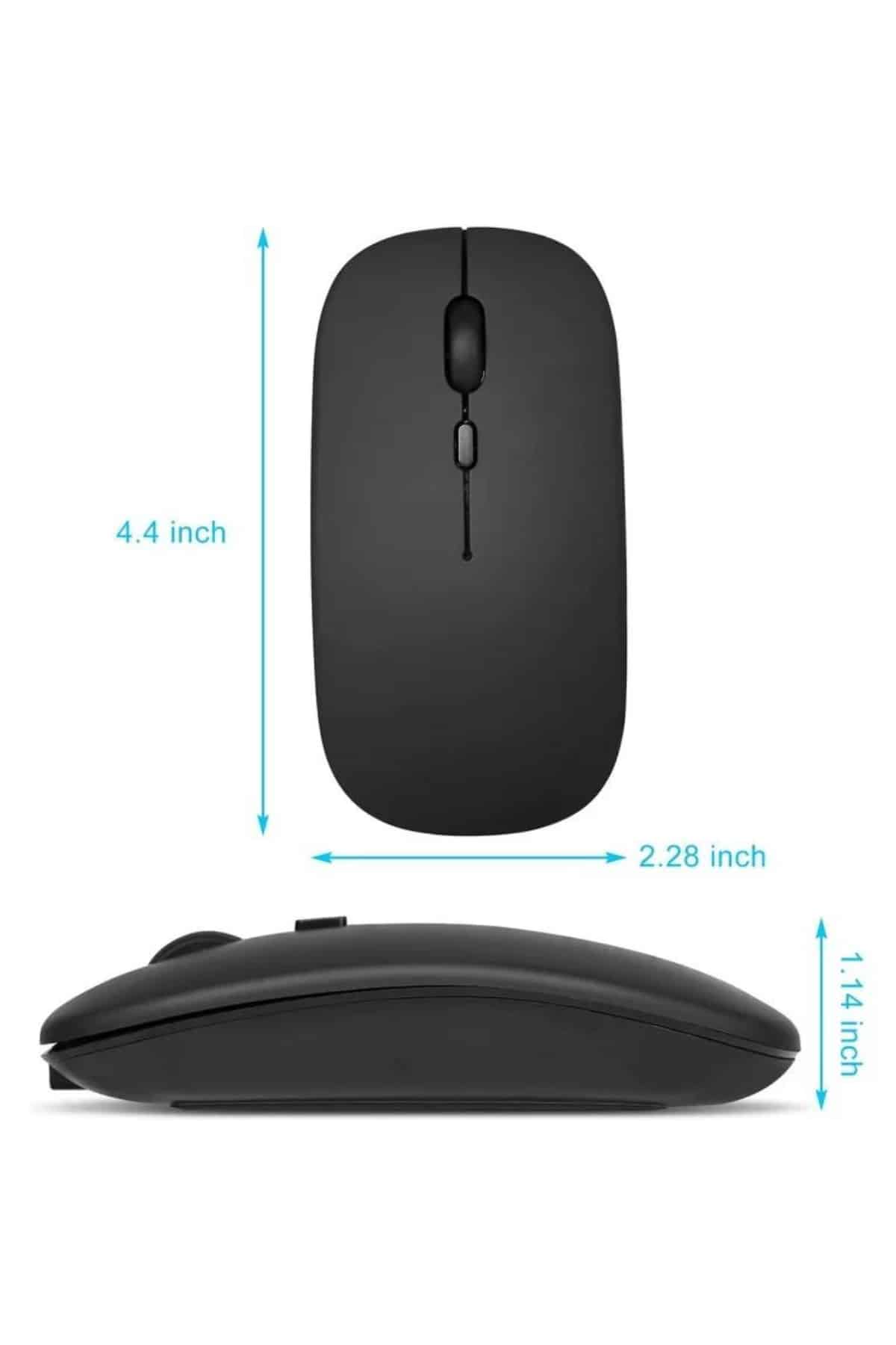 Kablosuz Mouse Fare Şarjlı Bluetooth Wireless Çift Modlu Sessiz - Lisinya