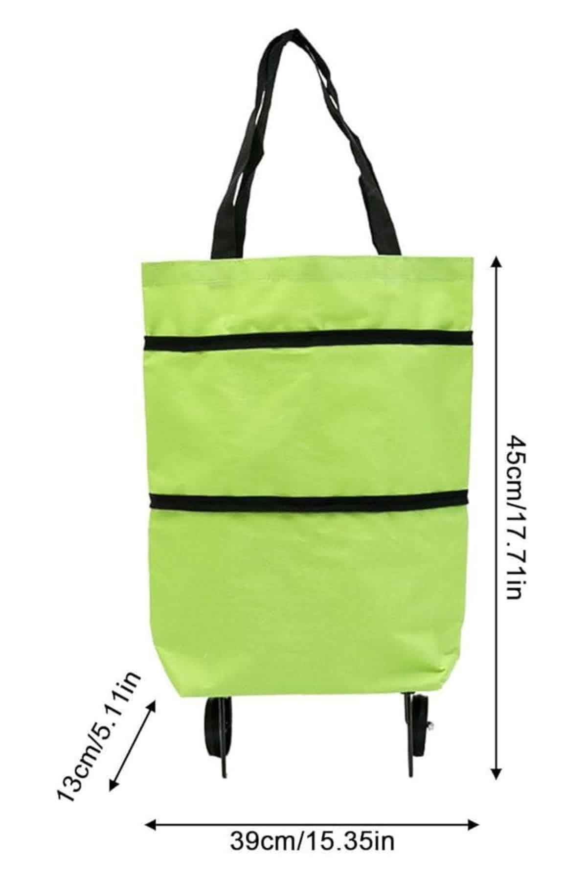 Pazar Çantası Tekerlekli Katlanır Pazar Arabası Çanta Market Alışveriş Arabası - Lisinya