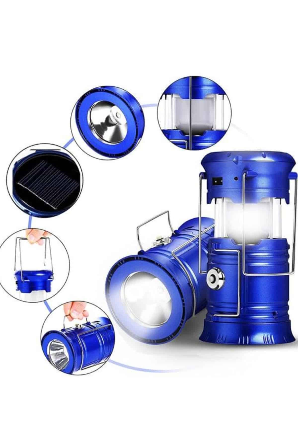 Kamp Lambası El Feneri Askılı Büyük Boy USB Şarjlı Işıldak - Lisinya