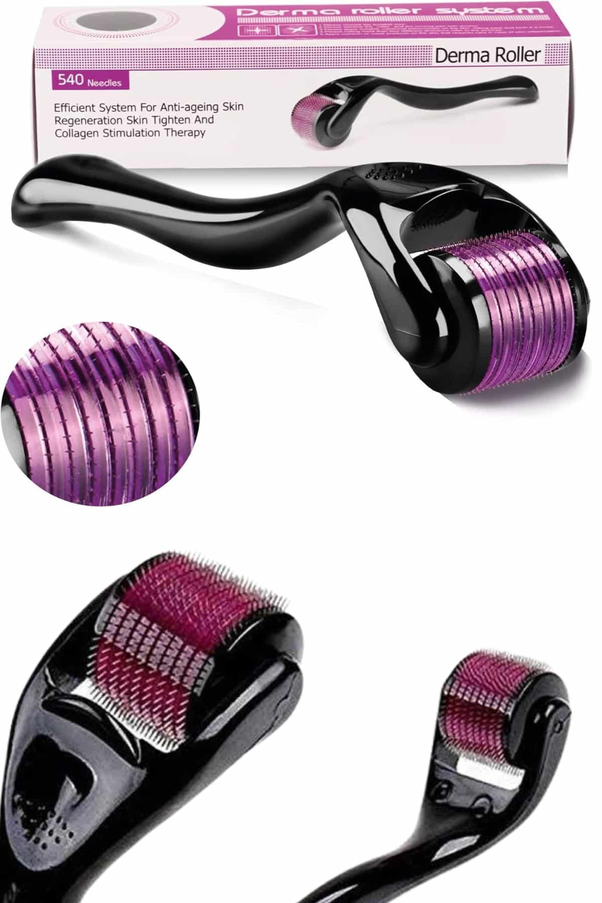 Derma Roller Titanyum Uçlu 540 İğneli 1 Mm Saç Sakal Çıkarma Ve Cilt Bakım Masaj Aleti - Lisinya