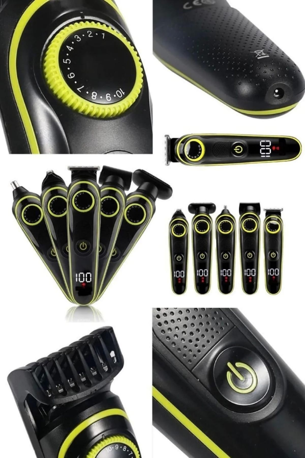 5 Başlıklı Şarjlı Tıraş Makinesi Kablosuz Saç Sakal Burun Tıraşına Uygun - Lisinya