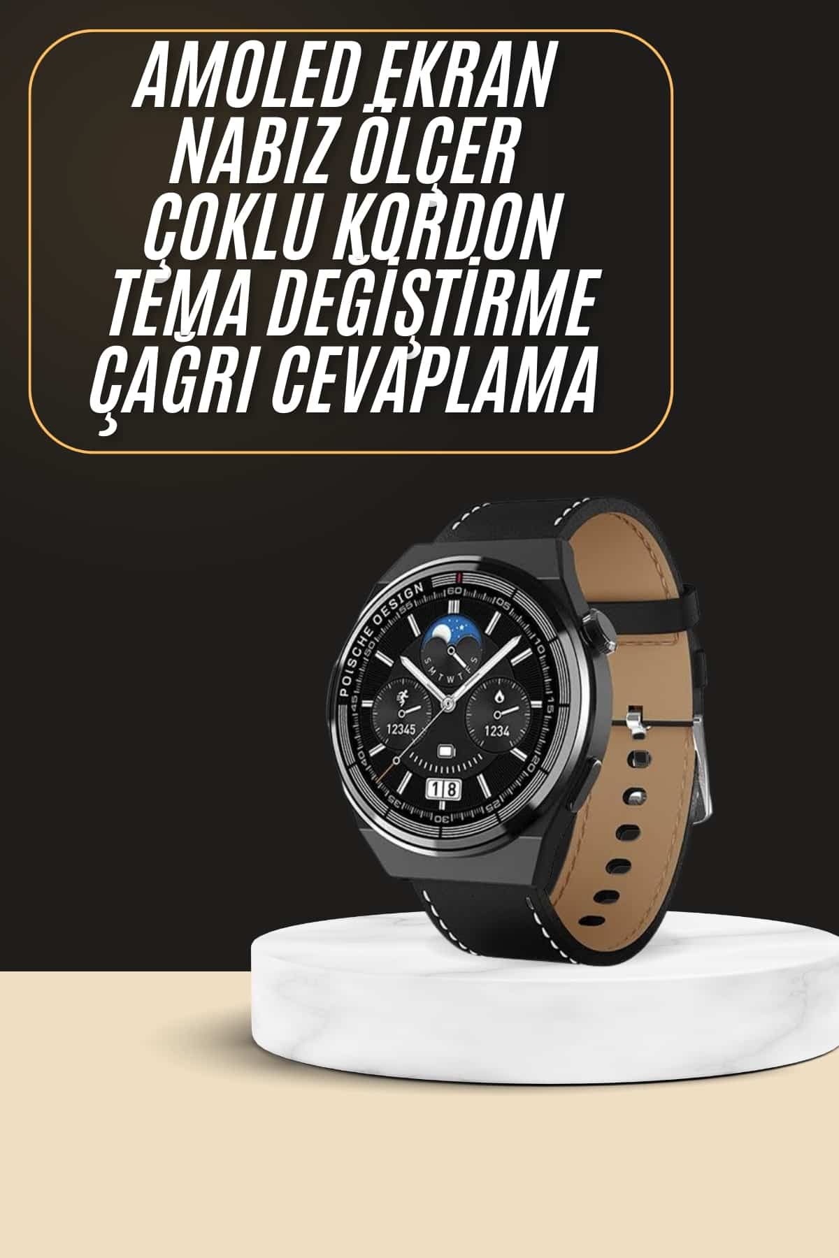 Çoklu Kordon Hediyeli Akıllı Saat Çağrı Cevaplama Müzik Dinleme Dokunmatik Ekran - Lisinya