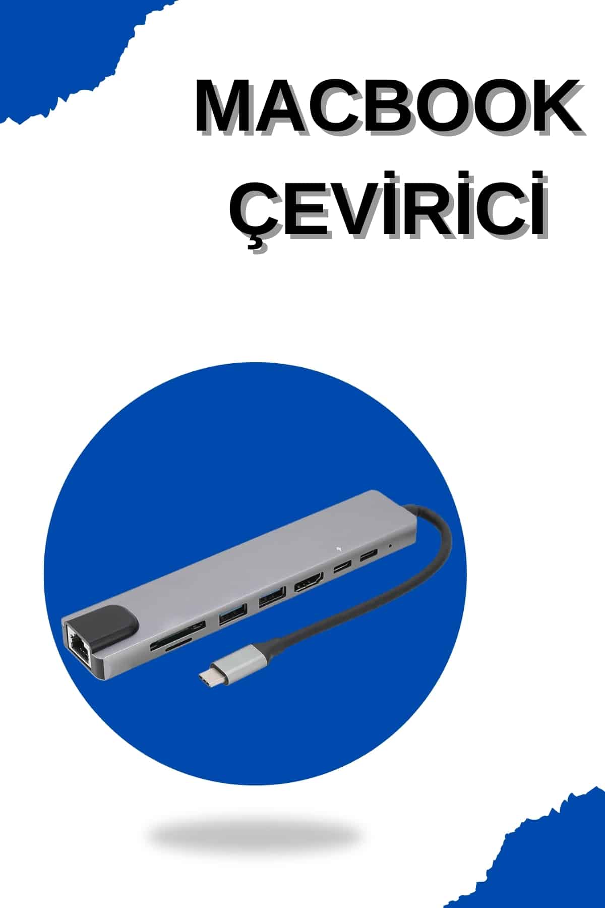 Çevirici Dönüştürücü Adaptör Macbook 3 In 1 Type-C To Hdmı USB 3.0 - Lisinya
