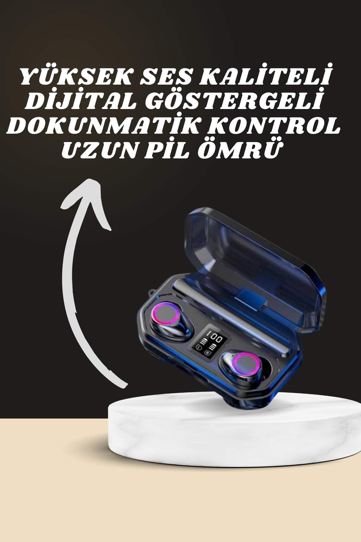 Yeni Nesil Akıllı Saat ve Bluetooth Kulaklık Kampanyası Dijital Göstergeli Powerbankli - Lisinya