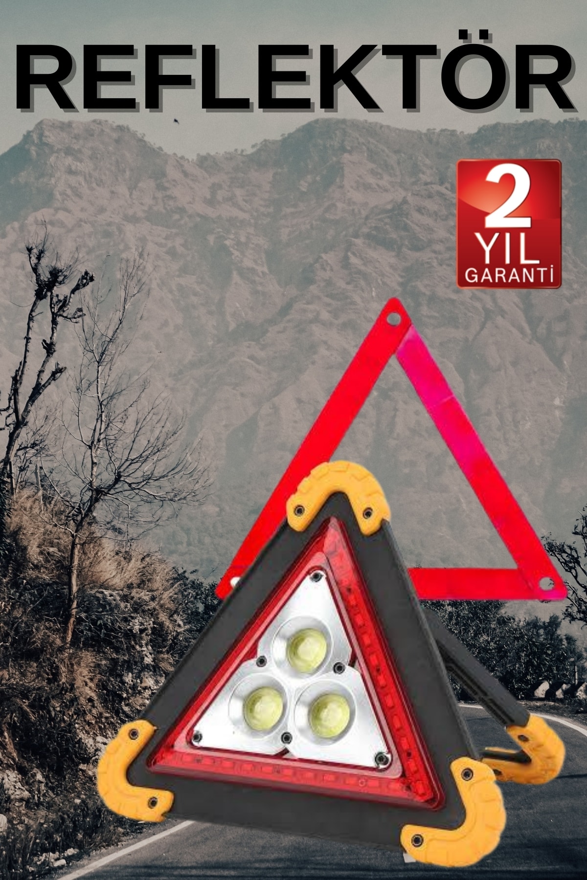 Solar Şarjlı Çok Fonksiyonlu Reflektör Işıklı Ikaz Lambası Acil Durum Reflektörü Acil Durum Uyarı Lambası - Lisinya