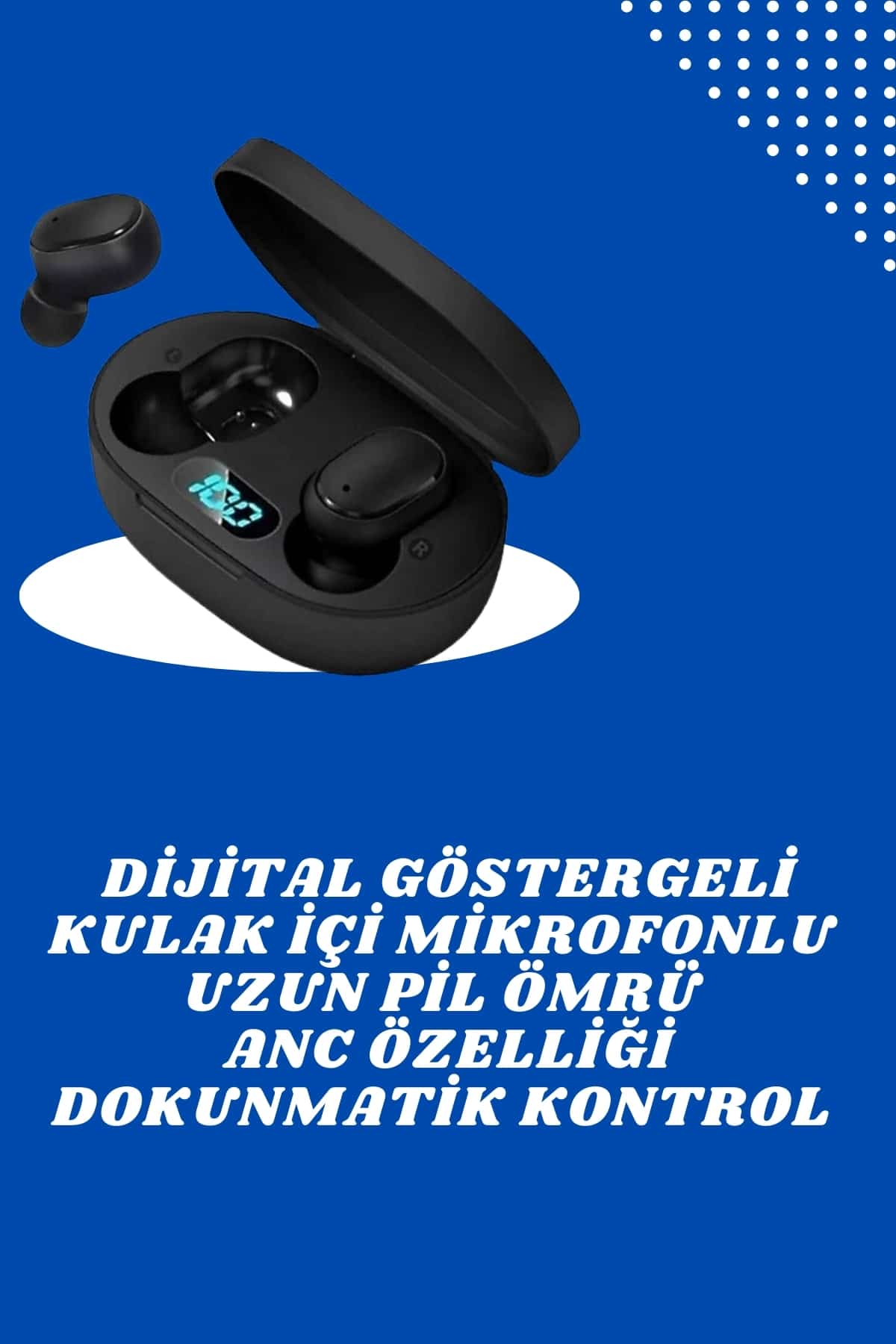İkili Bluetooth Kulaklık Dijital Göstergeli Uzun Pil Ömrü Yüksek Ses Kaliteli - Lisinya