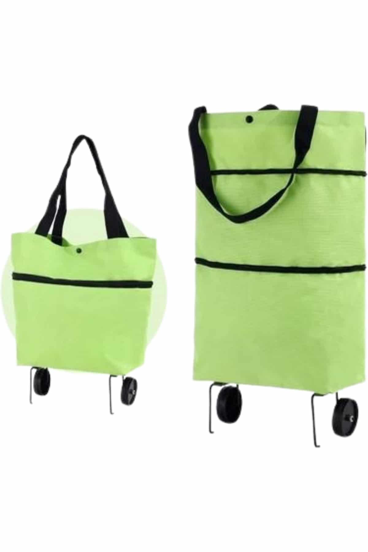 Katlanabilir Tekerlekli Alışveriş Çantası Pratik ve Detaylı Pazar Arabası - Lisinya