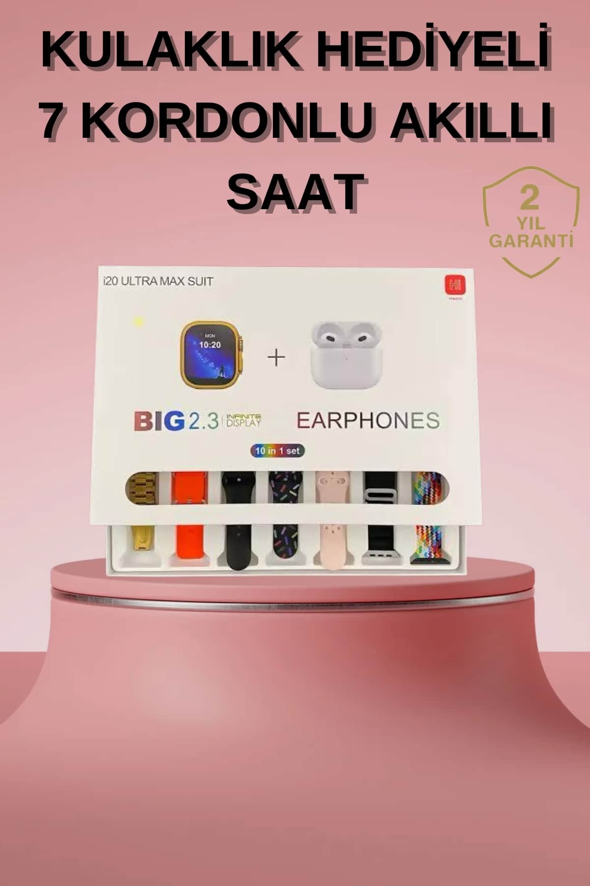 Akıllı Saat Bluetooth Kulaklık Hediyeli Bildirim Görme Sesli Görüşme Çoklu Kordon - Lisinya