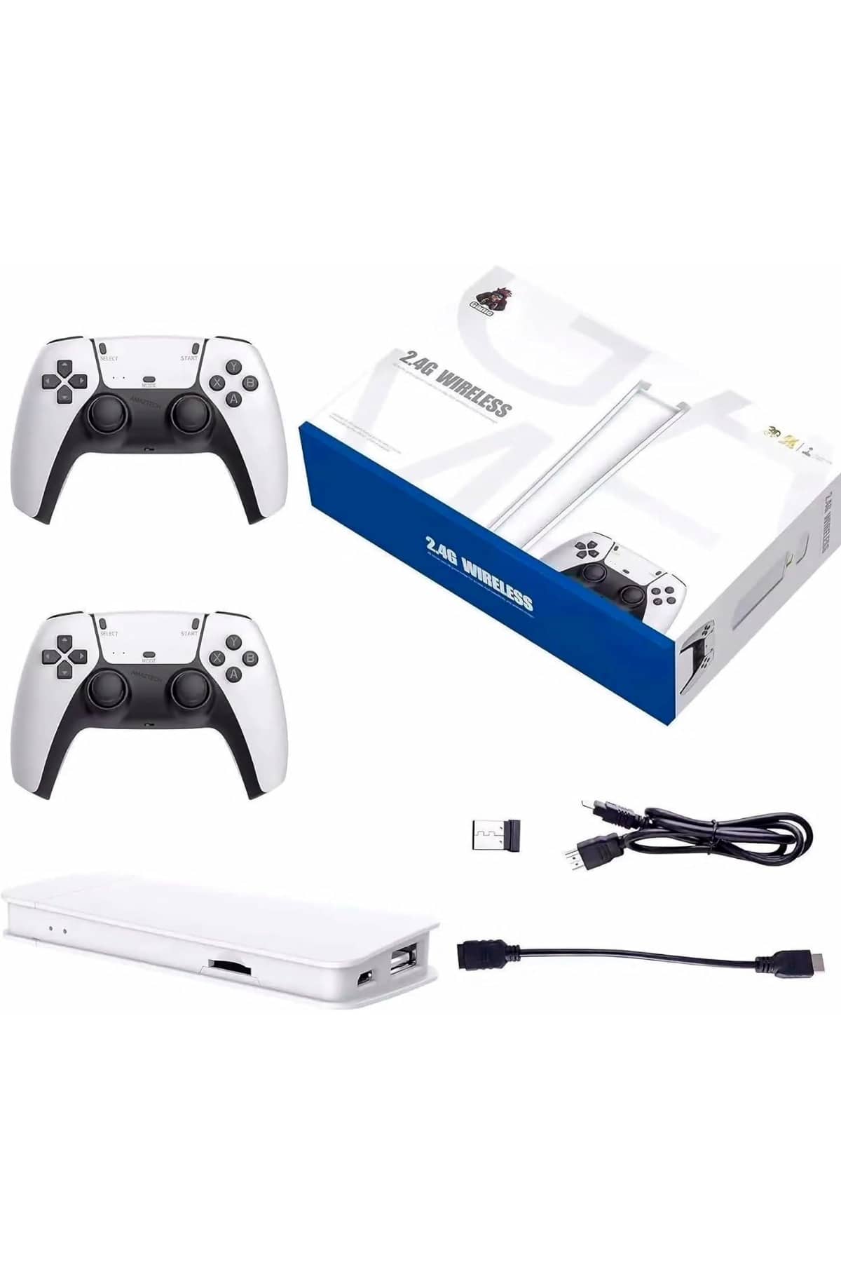 3D Çift Oyun Kollu 4K HD Ekran Nostaljik 20.000 Oyunlu Beyaz Game Box - Lisinya