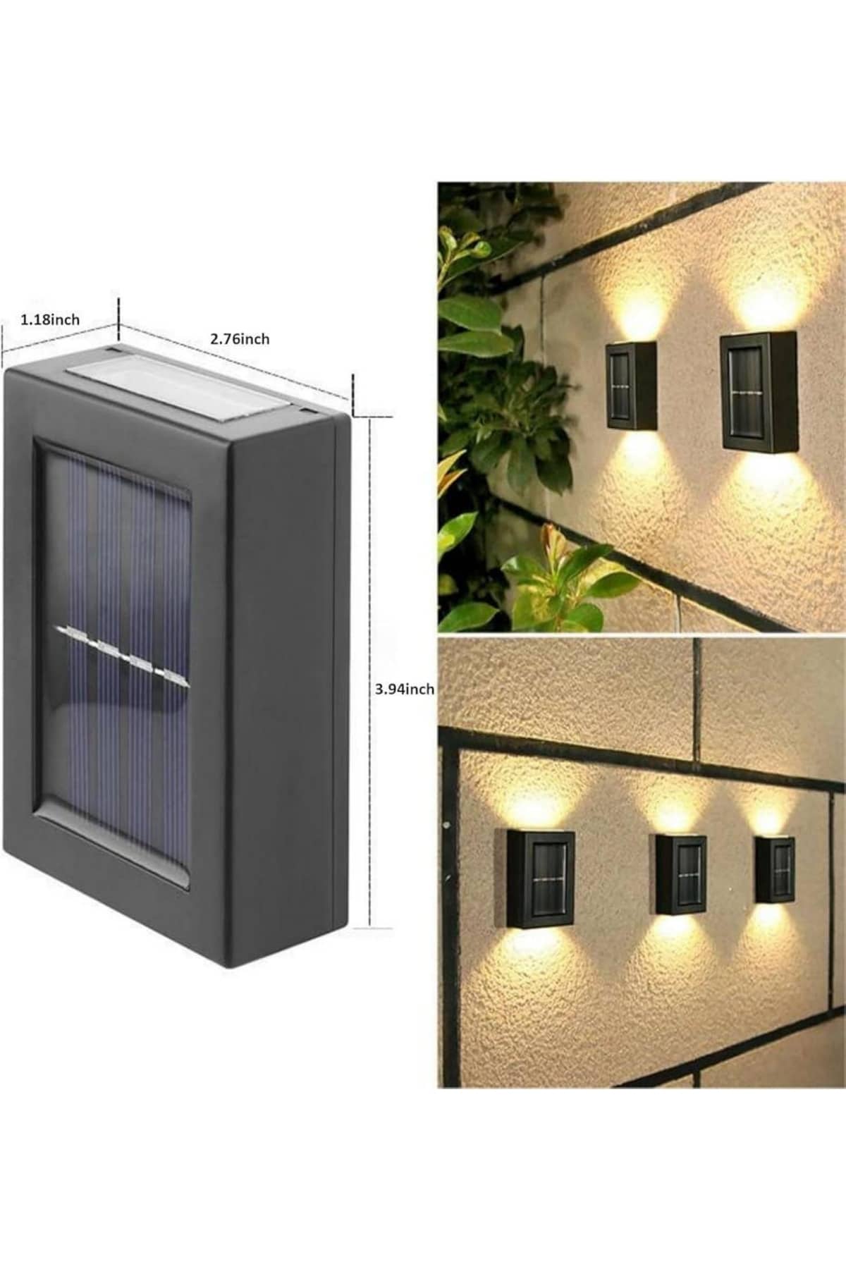 Dekoratif Duvar Lambası Solar Güneş Enerjili Bahçe Aydınlatması - Lisinya