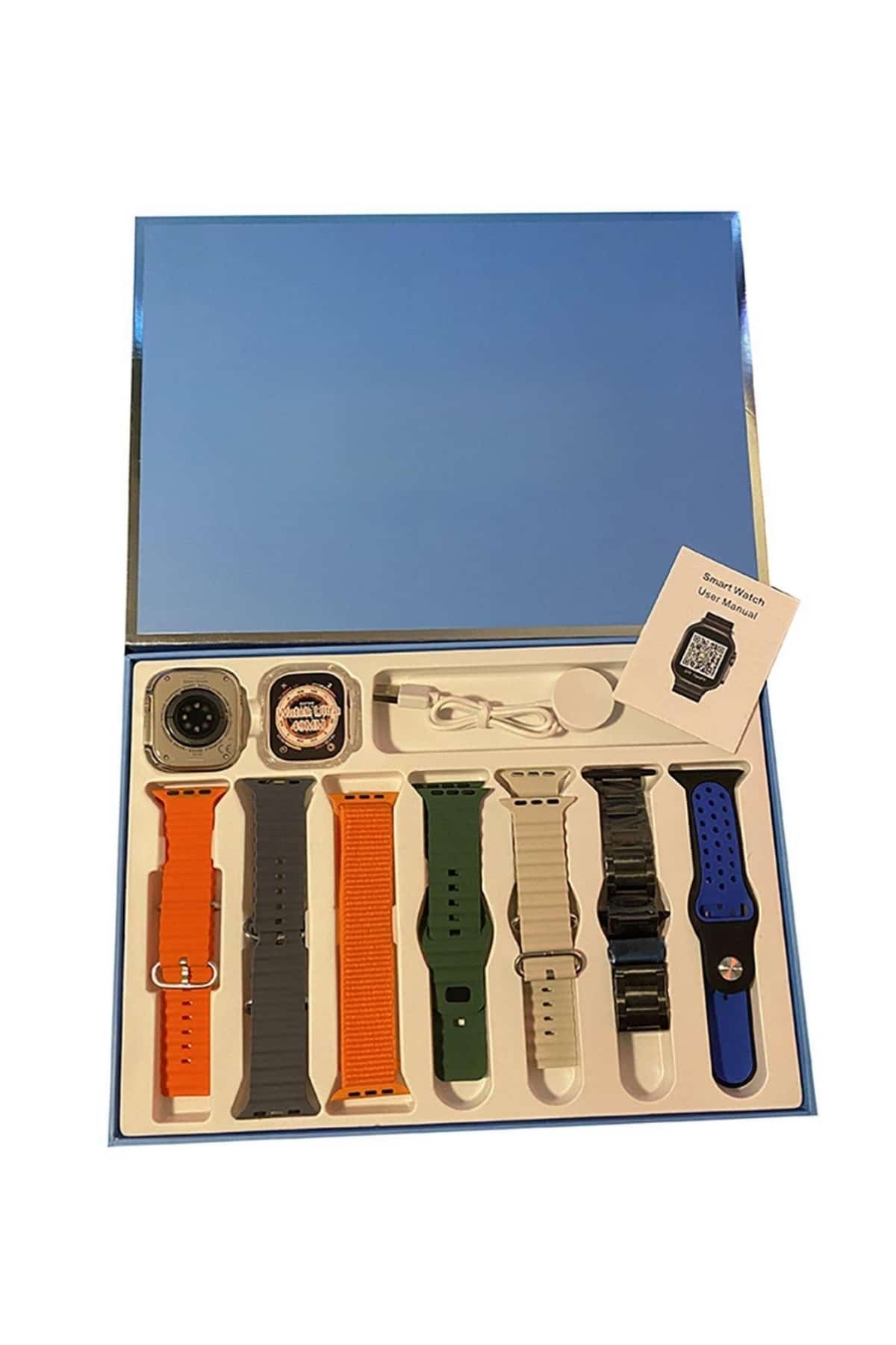 7 Kordonlu Unisex Akıllı Saat Çoklu Kordon Seçeneği Amoled Ekran - Lisinya