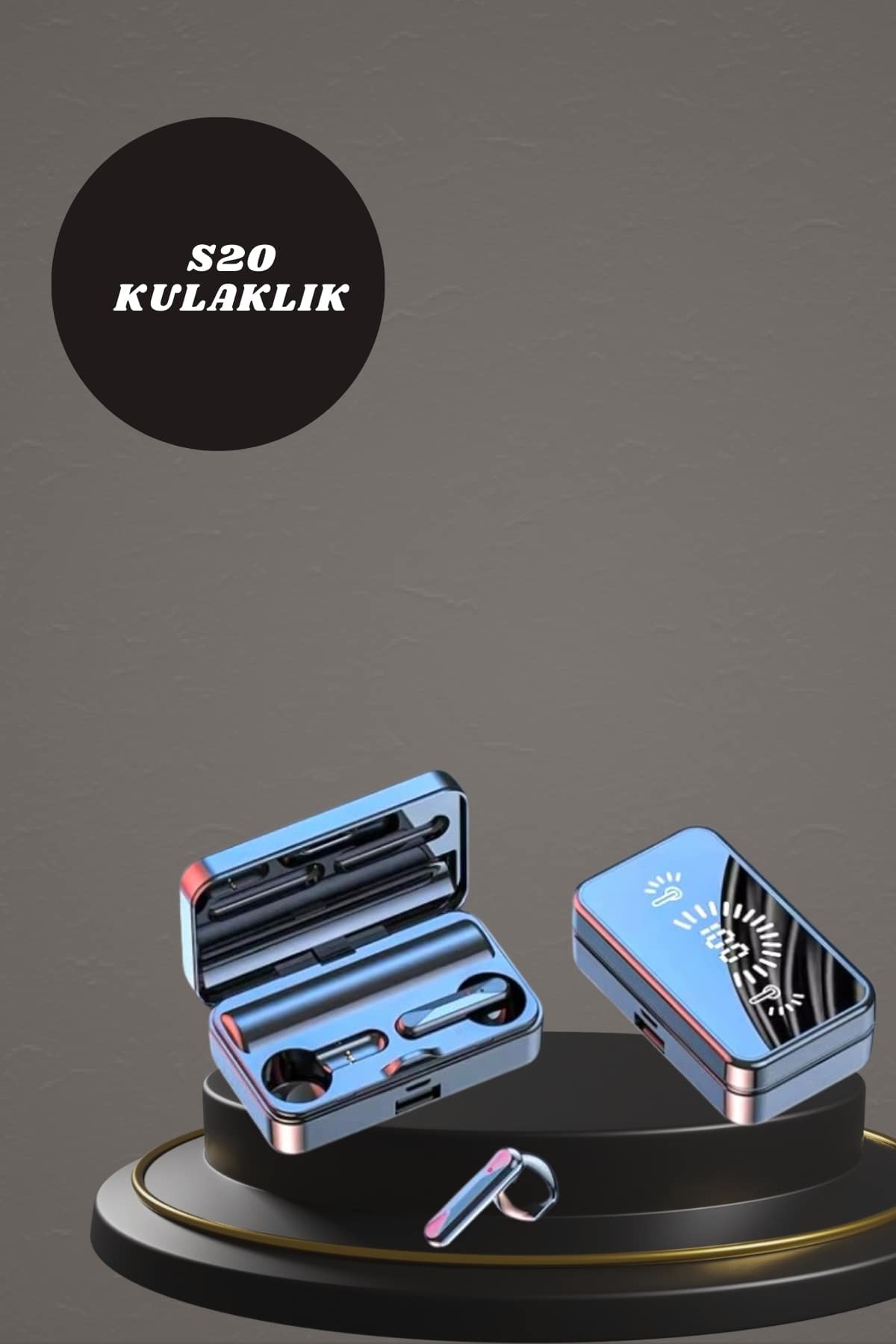 Aynalı Bluetooth Kulaklık ve 7 Kordonlu Akıllı Saat Dijital Göstergeli Uzun Pil Ömrü - Lisinya