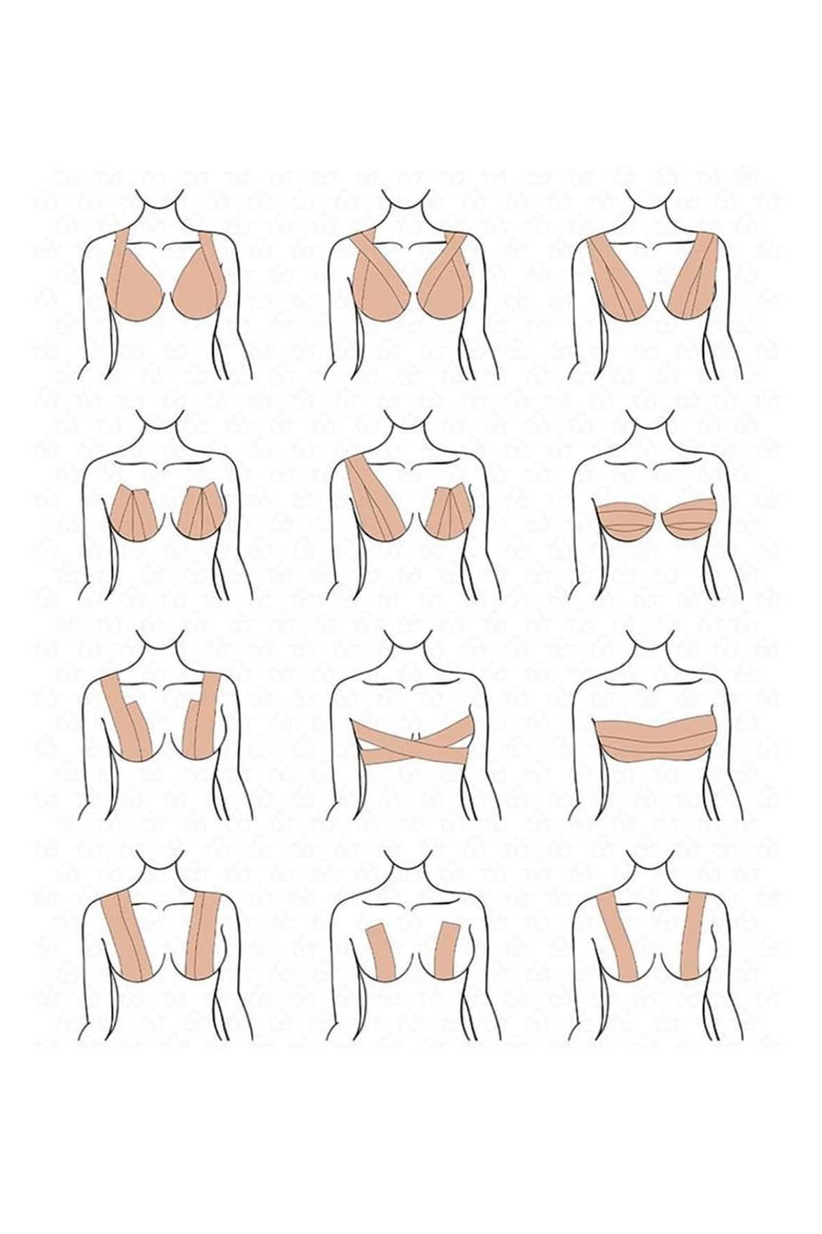 Toparlayıcı ve Şekillendirici Göğüs Bandı Tere ve Suya Dayanıklı Hassas Ciltlere Uygun - Lisinya