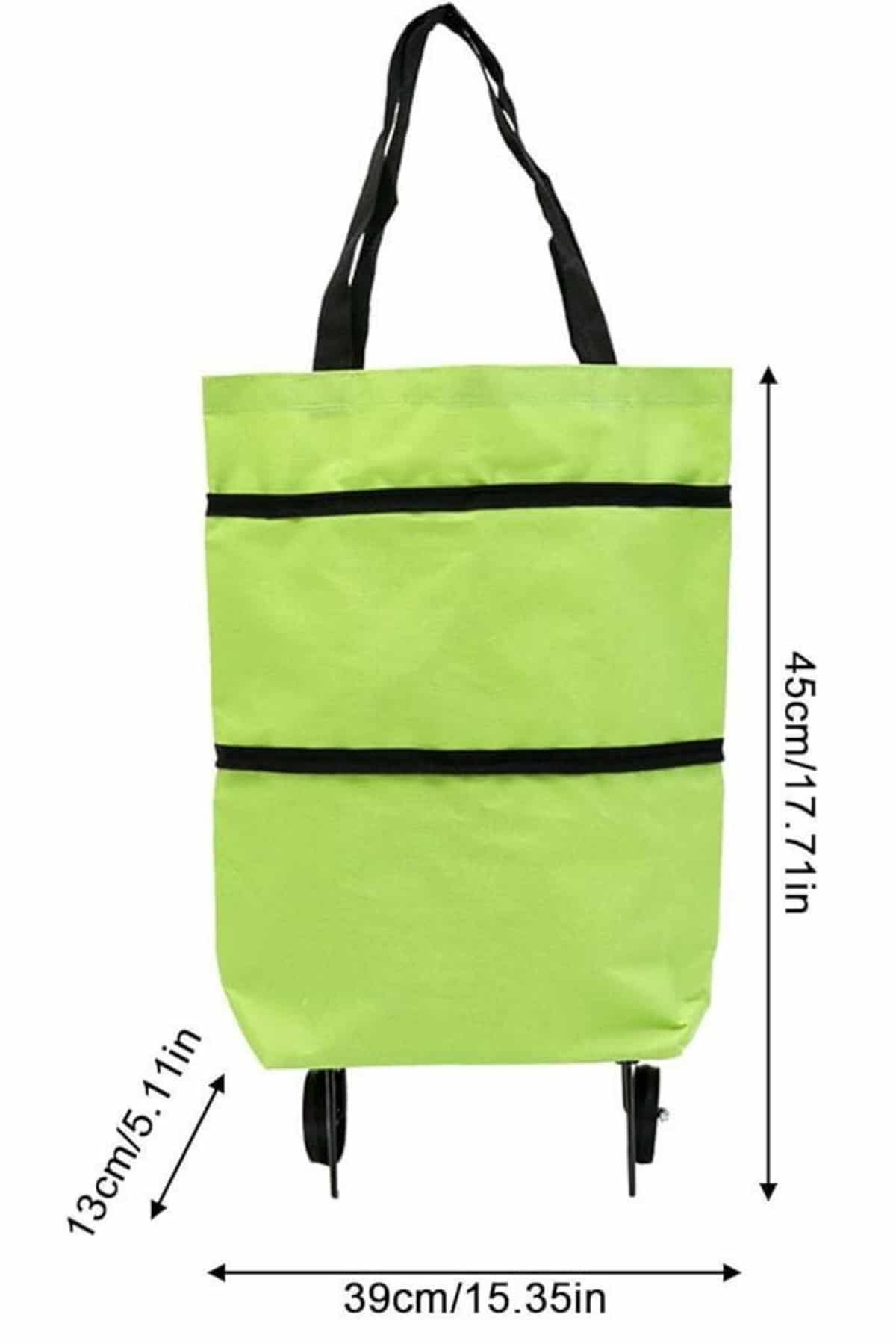 Katlanabilir Tekerlekli Alışveriş Çantası Pratik ve Detaylı Pazar Arabası - Lisinya