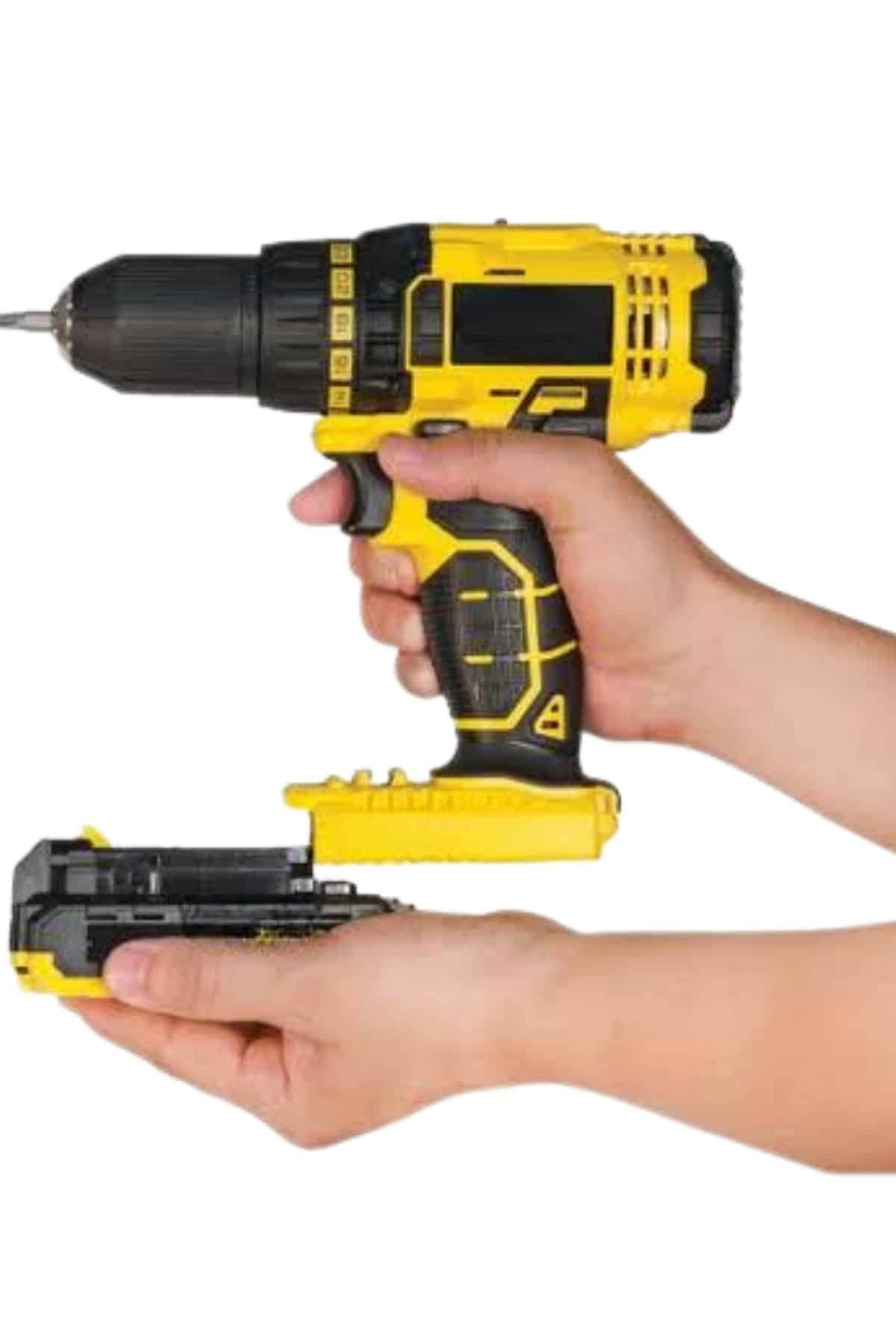 Matkap Seti 24 Parça Çift Bataryalı Darbeli Led Işıklı Vidalama - Lisinya