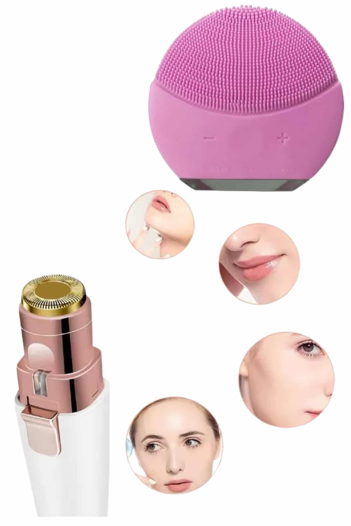 Kulak Burun ve Yüz Epilasyon Aleti ve Yüz Masaj Aleti İkili Cilt Bakım Seti - Lisinya