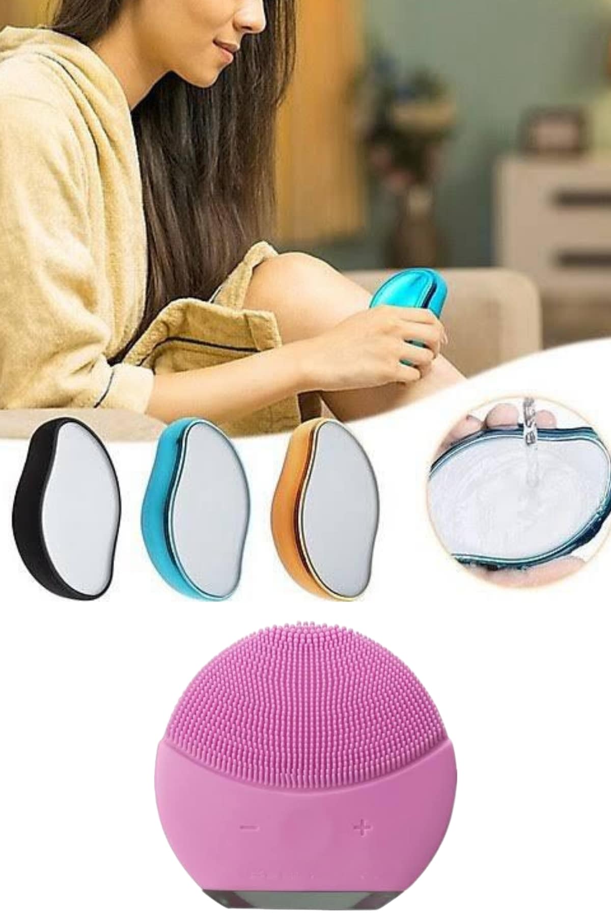 Crystal Eraser Epilasyon Aleti ve Titreşimli Yüz Temizleme Masaj Aleti - Lisinya