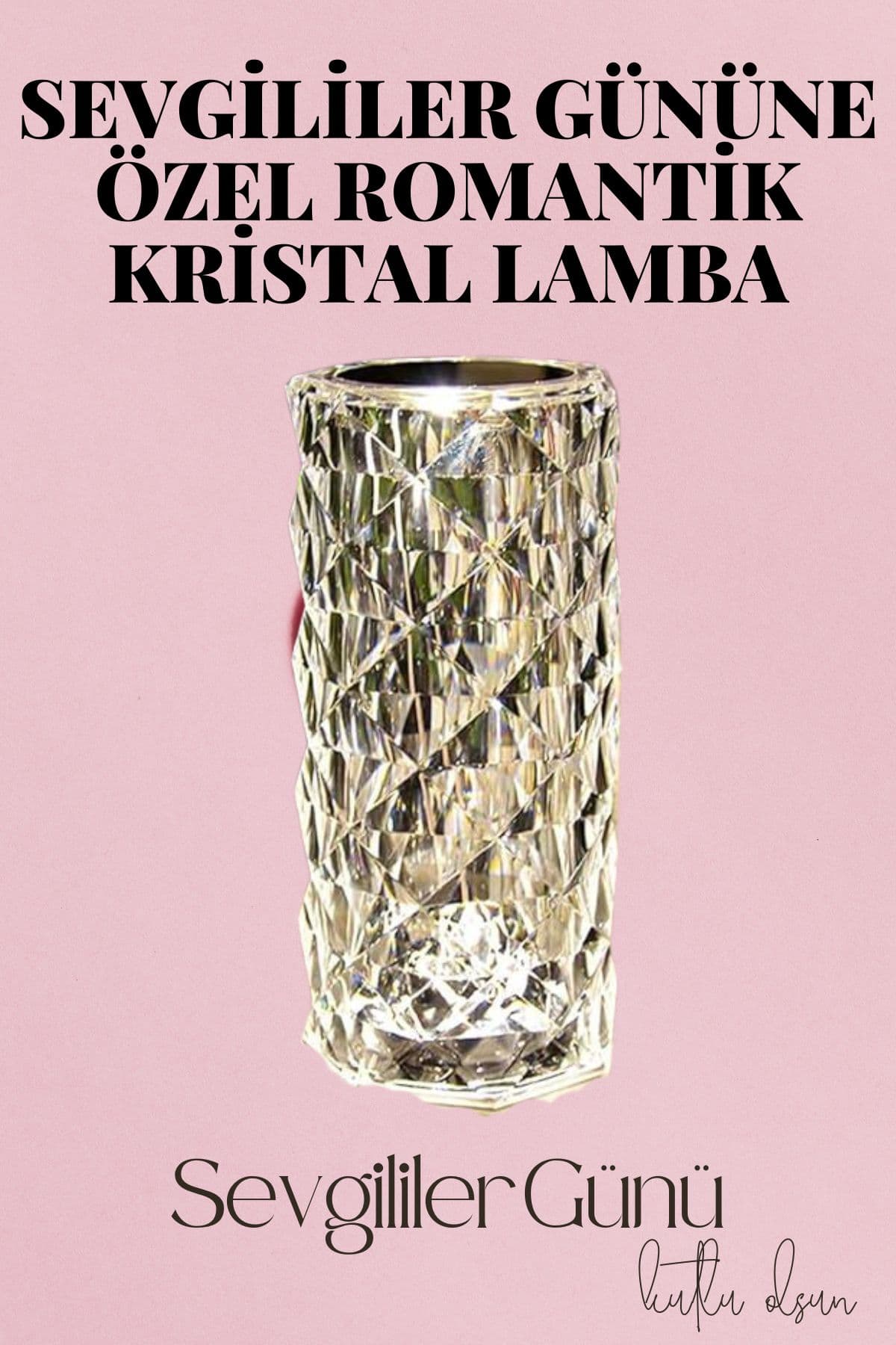 Sevgililer Gününe Özel Romantik Kristal Gece Lambası Sevgiliye Hediye - Lisinya