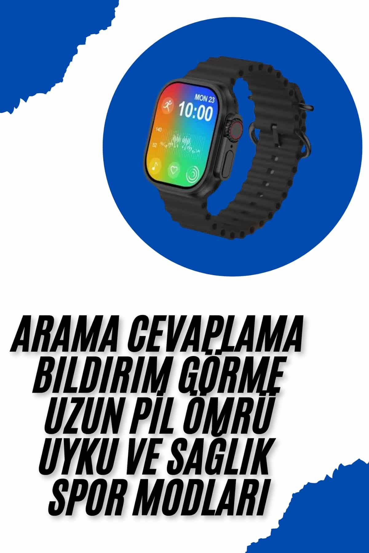 Akıllı Saat Sağlık Takibi Kalp Atışı Adımsayar Ultra Yeni Nesil nefes Egzersizi - Lisinya