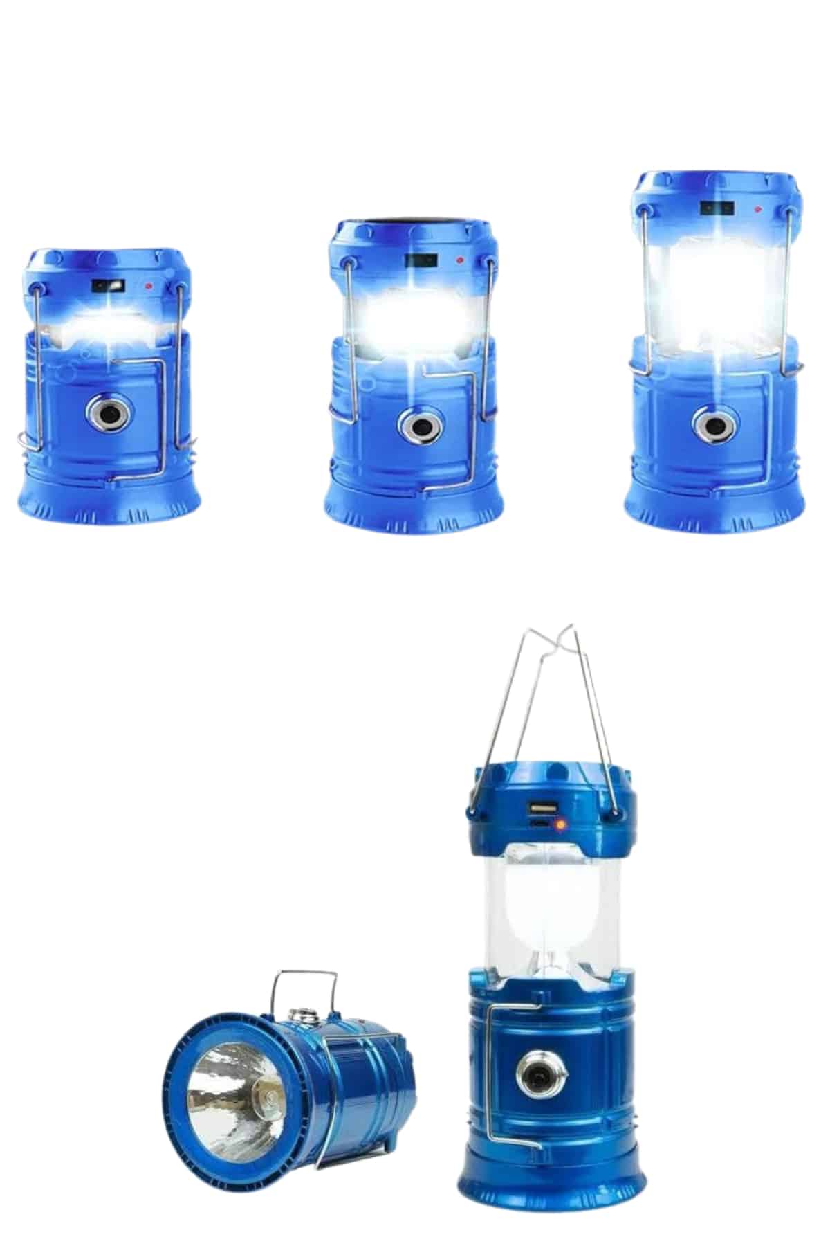 Solar Şarjlı Kamp Lambası Güneş Enerjili Kızaklı Kamp Feneri Çadır Feneri Led Işıldak - Lisinya