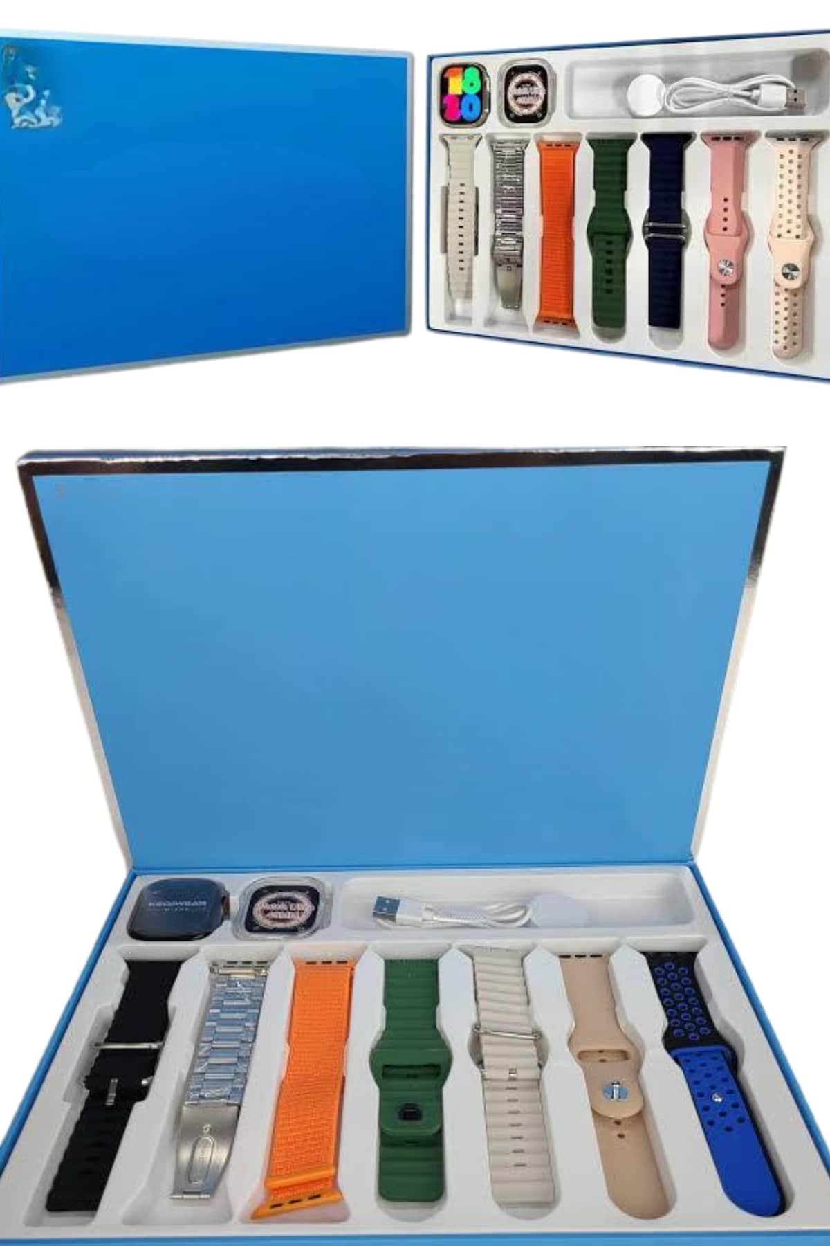 Akıllı Saat 7 Kordon Hediyeli Takvim Alarm Nabız Ölçer Bildirim Görme Sesli Görüşme - Lisinya