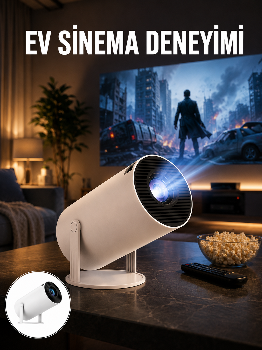 Sinema Projektörü Android HDMI USB WİFİ Ses Çıkışlı Ayaklı Projeksiyon Taşınabilir - Lisinya Sinema Projektörü Android HDMI USB WİFİ Ses Çıkışlı Ayaklı Projeksiyon Taşınabilir - Lisinya