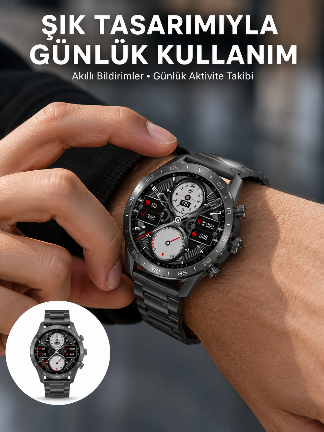 Akıllı Saat Çelik Kordon Çağrı Cevaplama Amoled Ekran Titreşimli Uyku ve Sağlık Takibi - Lisinya Akıllı Saat Çelik Kordon Çağrı Cevaplama Amoled Ekran Titreşimli Uyku ve Sağlık Takibi - Lisinya