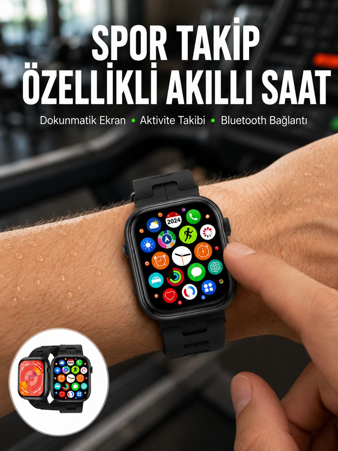 Akıllı Saat Çağrı Cevaplama Müzik Dinleme Plastik Kordon Mesaj Bildirimleri Yeni Seri - Lisinya