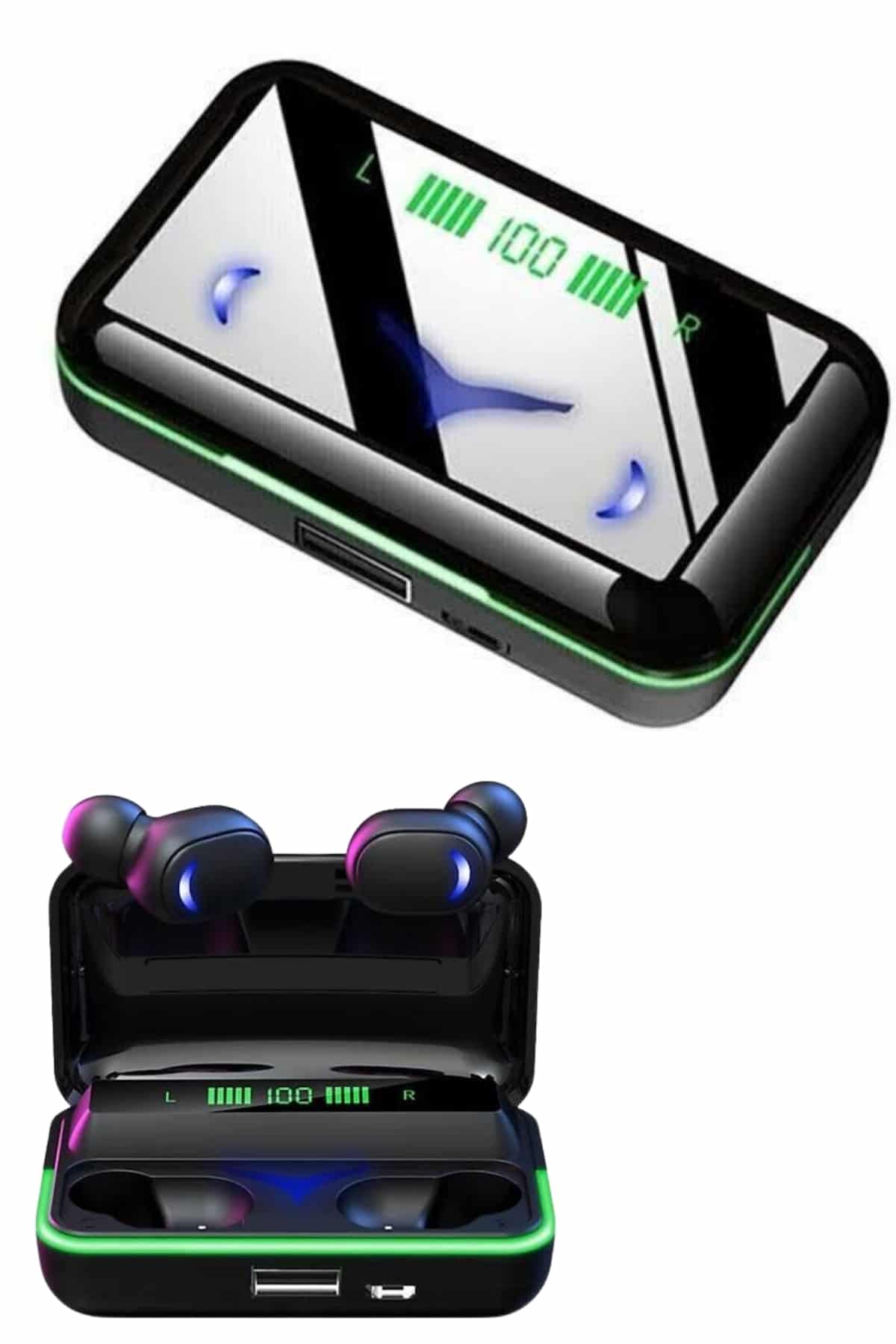 Extra Bass Kablosuz Kulaklık Işıklı Bluetooth Kulaklık Powerbank Özellikli - Lisinya