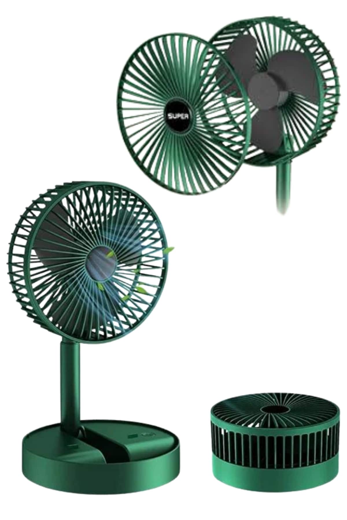 3 Kademe Hız Ayarlı Vantilatör Telefon Standlı Şarjlı Katlanabilir Soğutucu Pervane - Lisinya