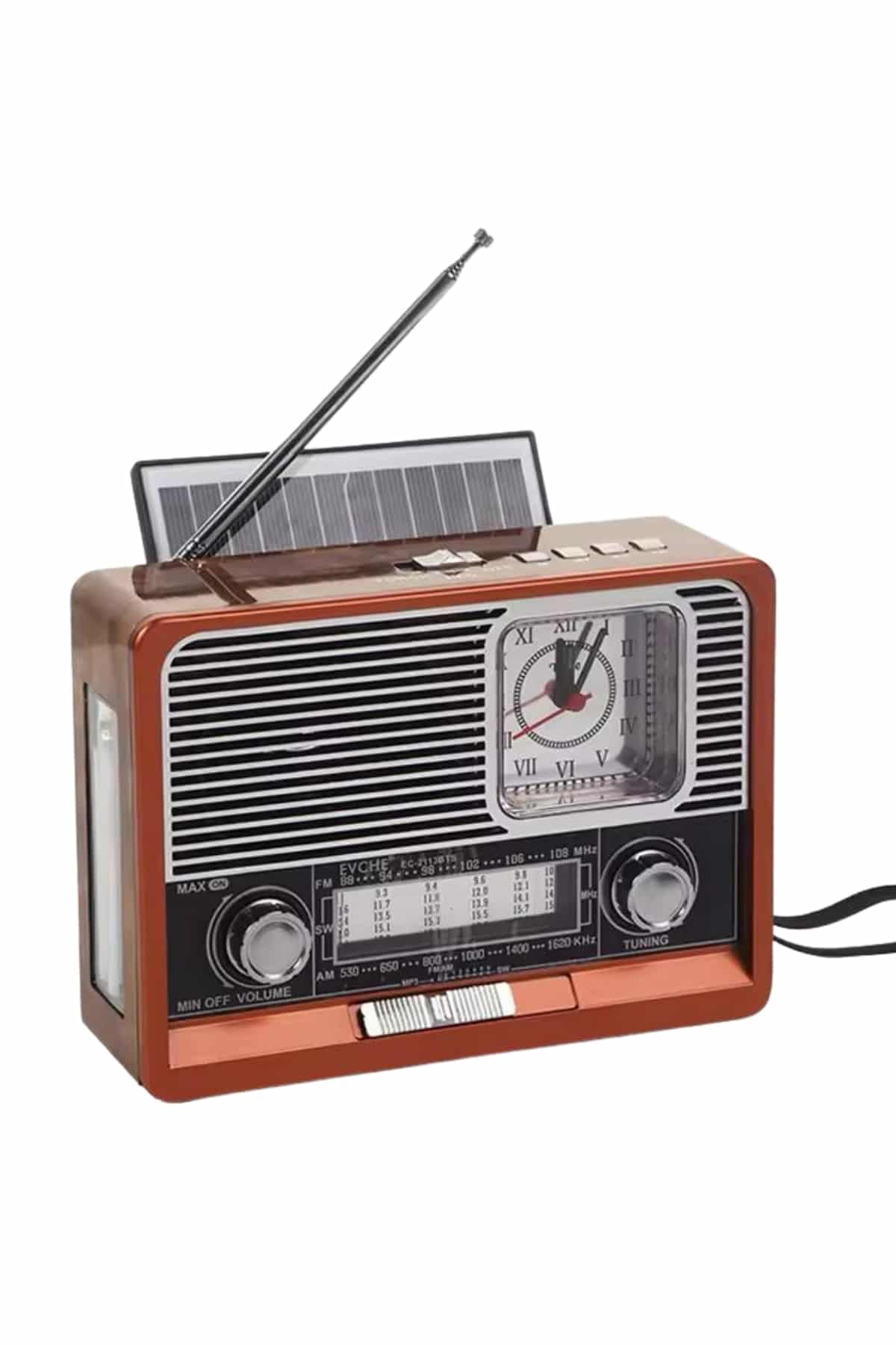 Saatli Fenerli Bluetooth Nostaljik Radyo AUX SD USB Girişli Bluetooth Hoparlör - Lisinya