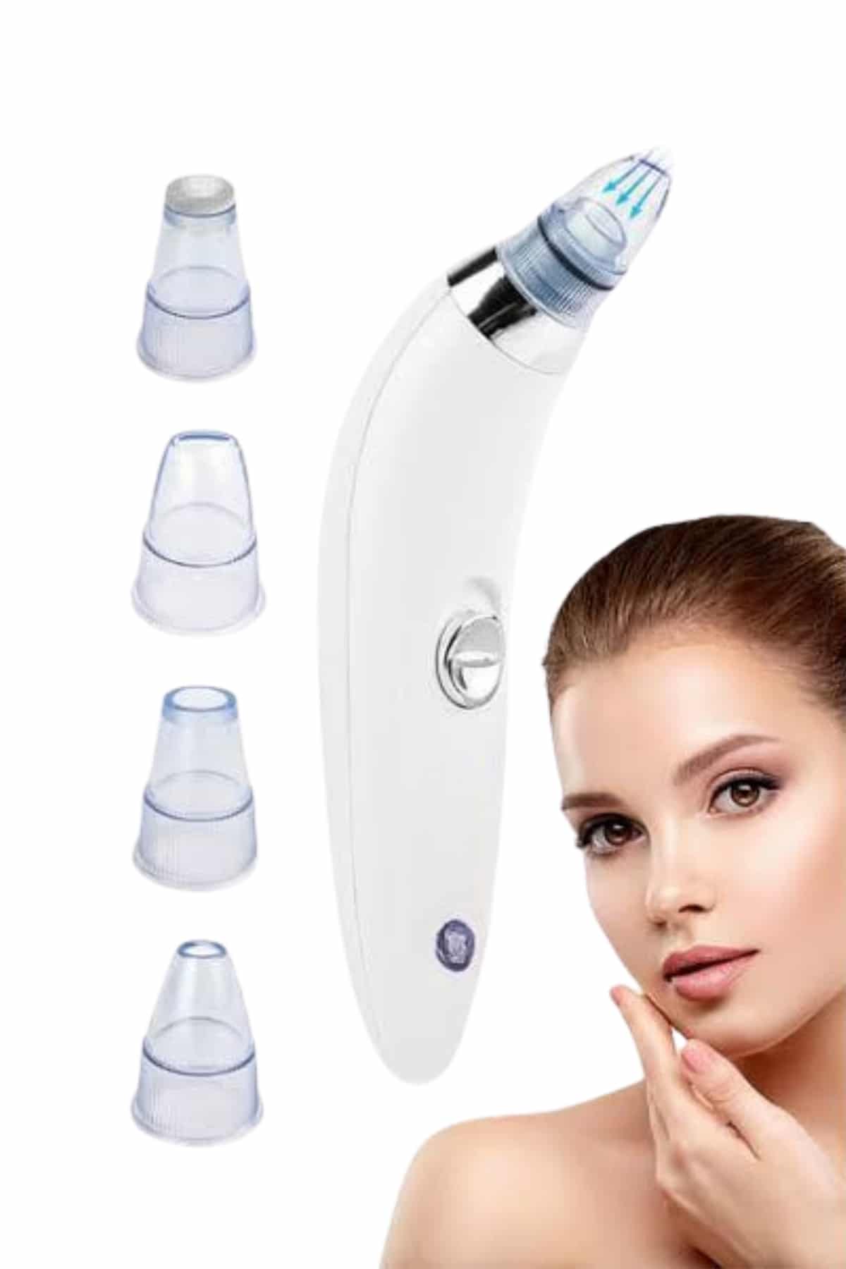 Yeni Nesil Vakumlu Pilli Siyah Nokta ve Yüz Temizleme Cihazı 4 Başlıklı - Lisinya