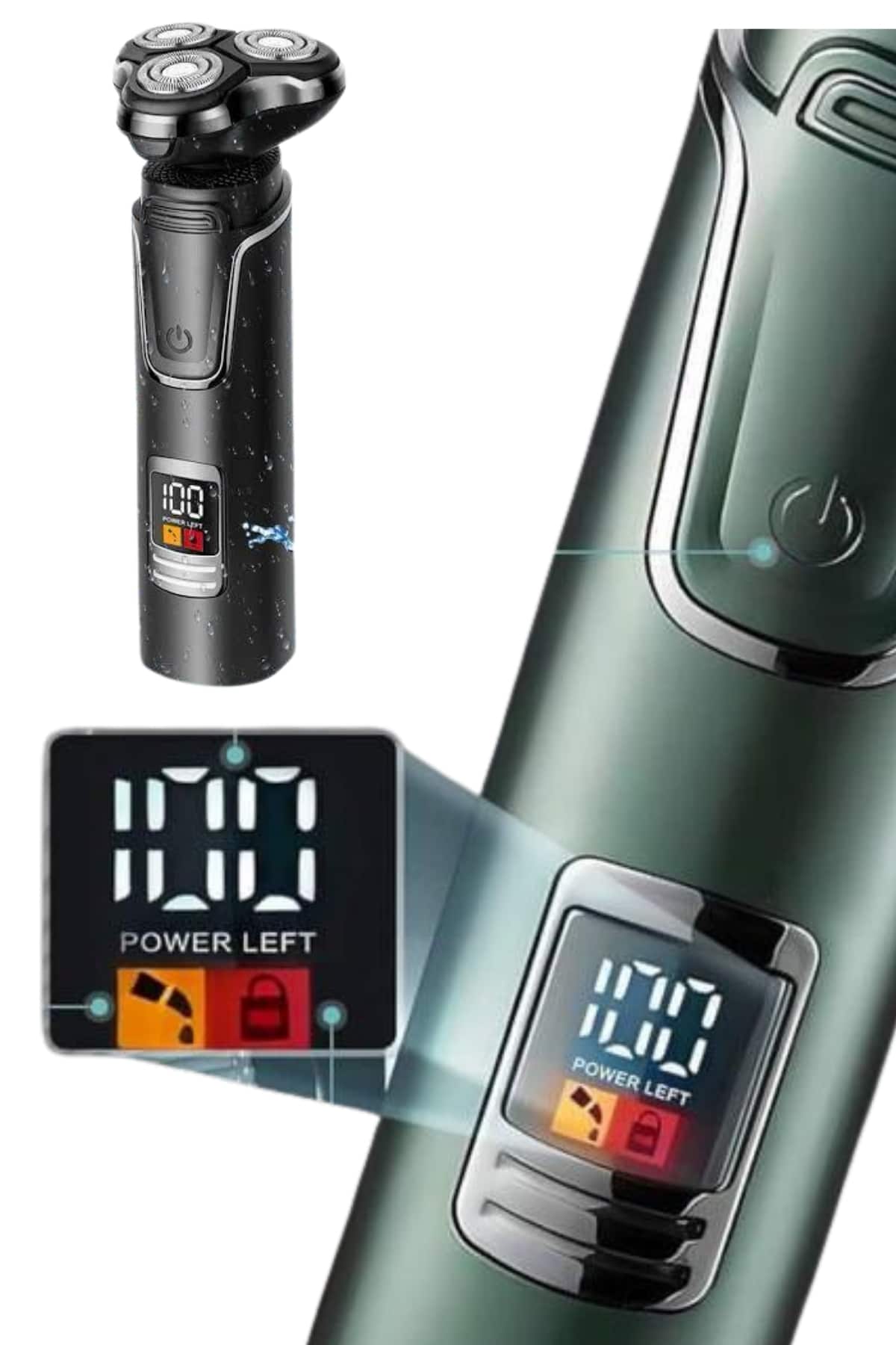 Yüksek Performanslı 3 Başlıklı Profesyonel Şarjlı Islak ve Kuru Kullanıma Uygun - Lisinya