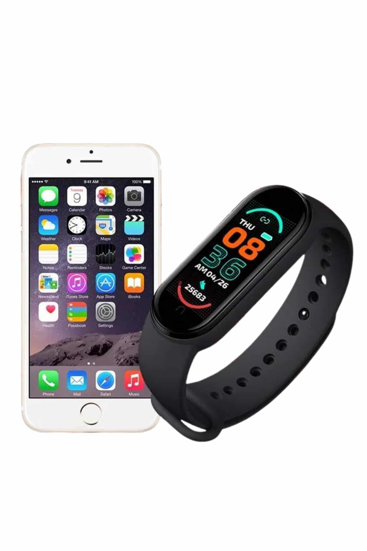 M6 Akıllı Bileklik Siyah Adımsayar Spor Takibi Android ve İOS Uyumlu - Lisinya