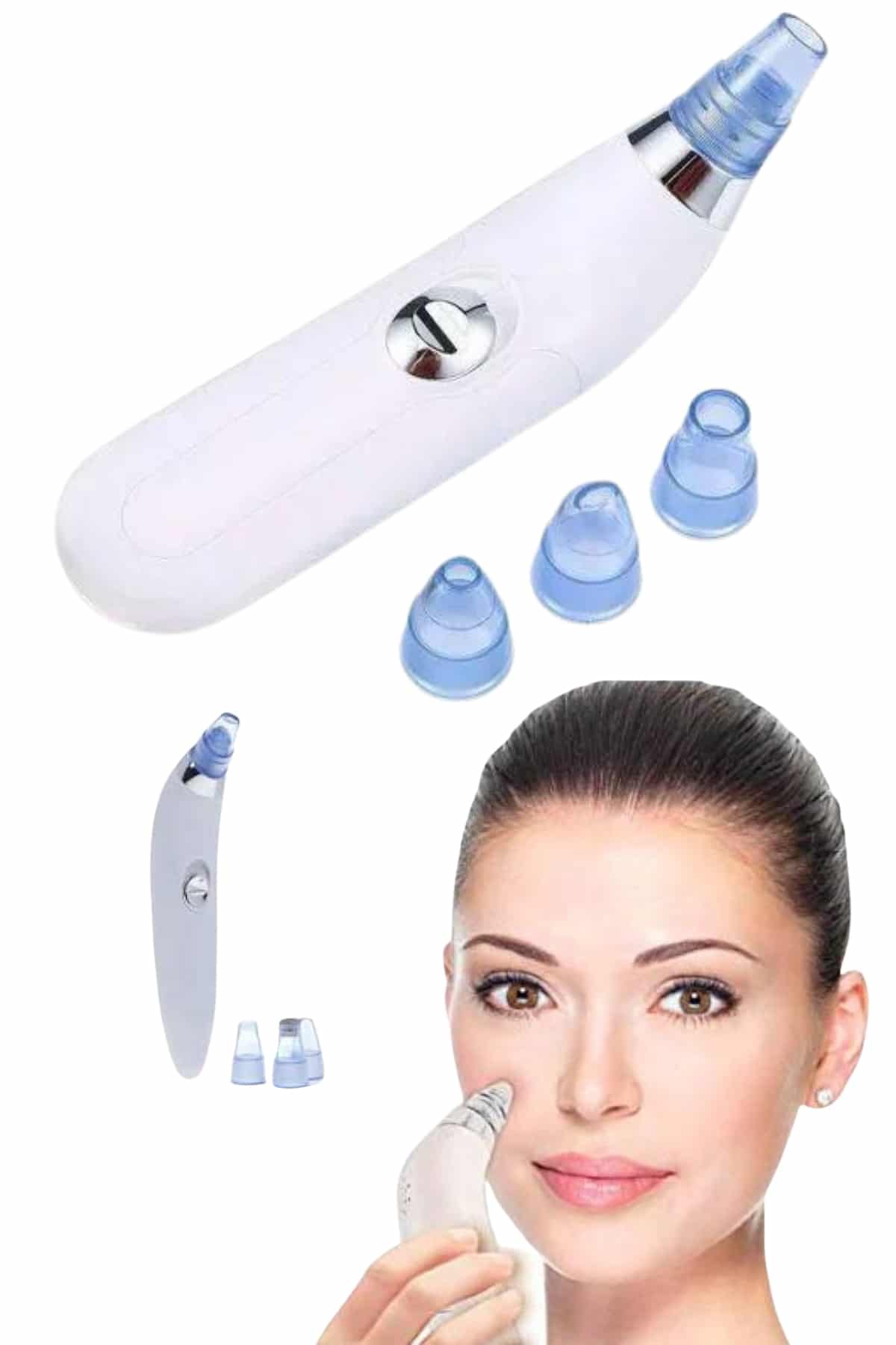 Yeni Nesil Vakumlu Pilli Siyah Nokta ve Yüz Temizleme Cihazı 4 Başlıklı - Lisinya