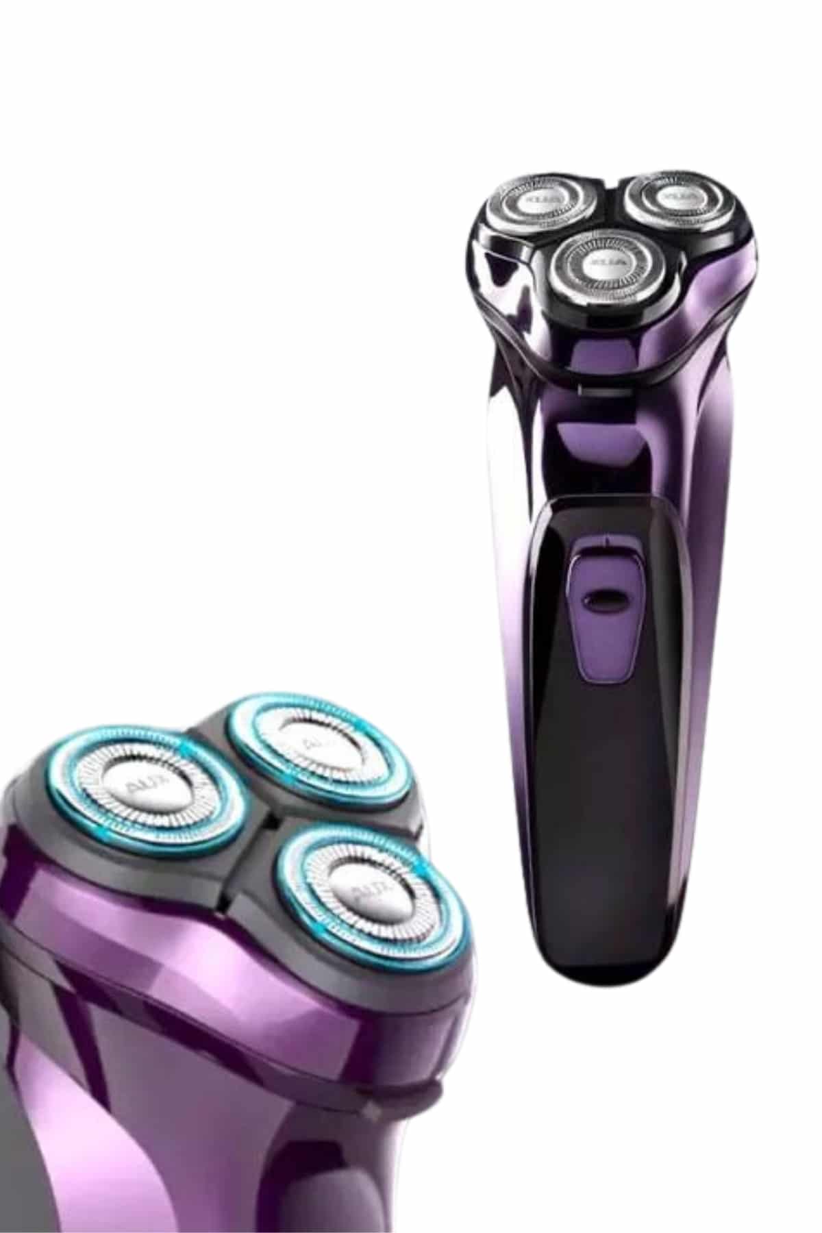 3 Bıçaklı Döner Başlıklı Sakal Sıfır Alma Tıraş Makinesi Profesyonel Paslanmaz Çelik - Lisinya