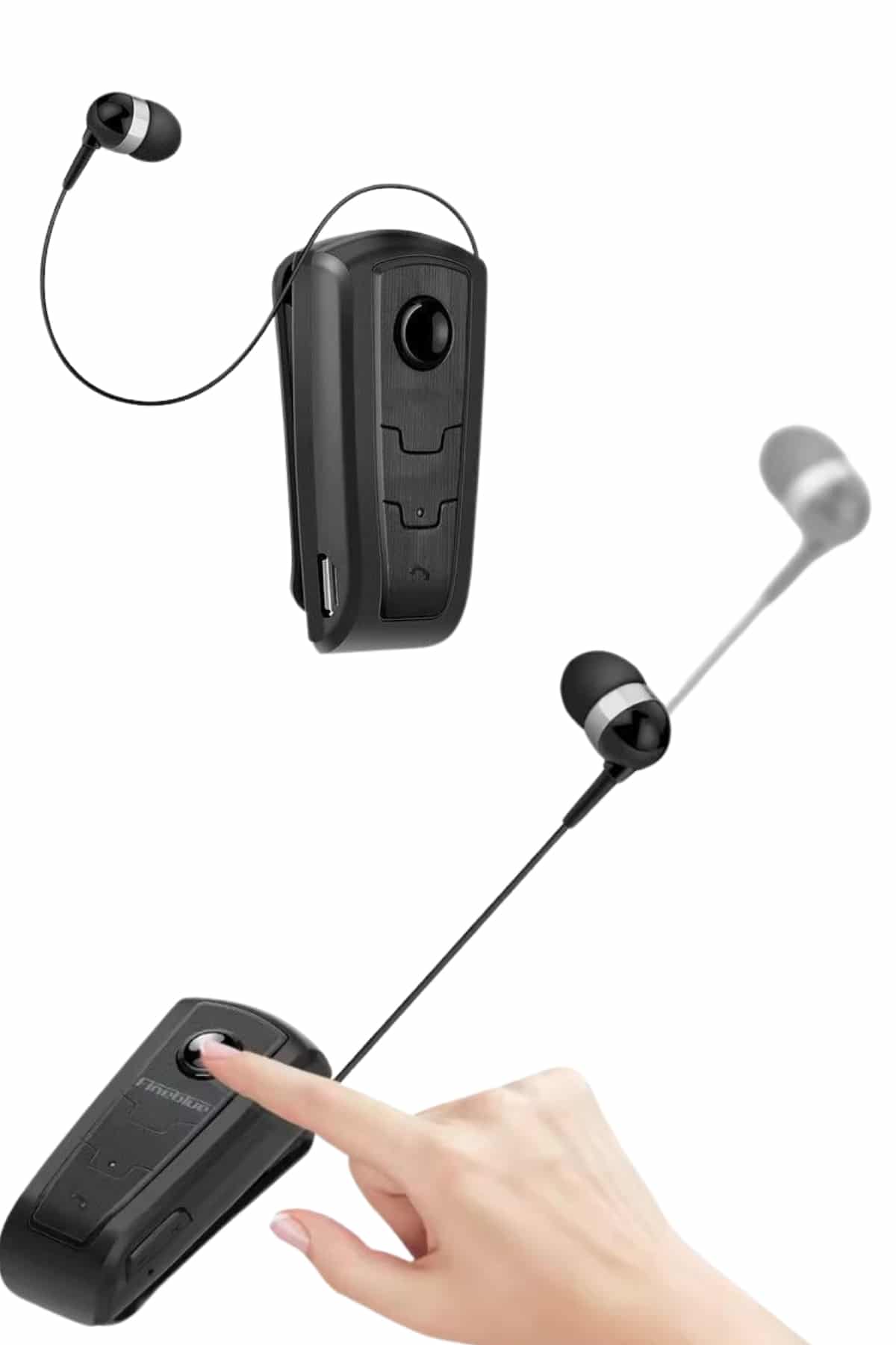 Makaralı Bluetooth Kulakiçi Yaka Kulaklığı Kablosuz Kulaklık - Lisinya