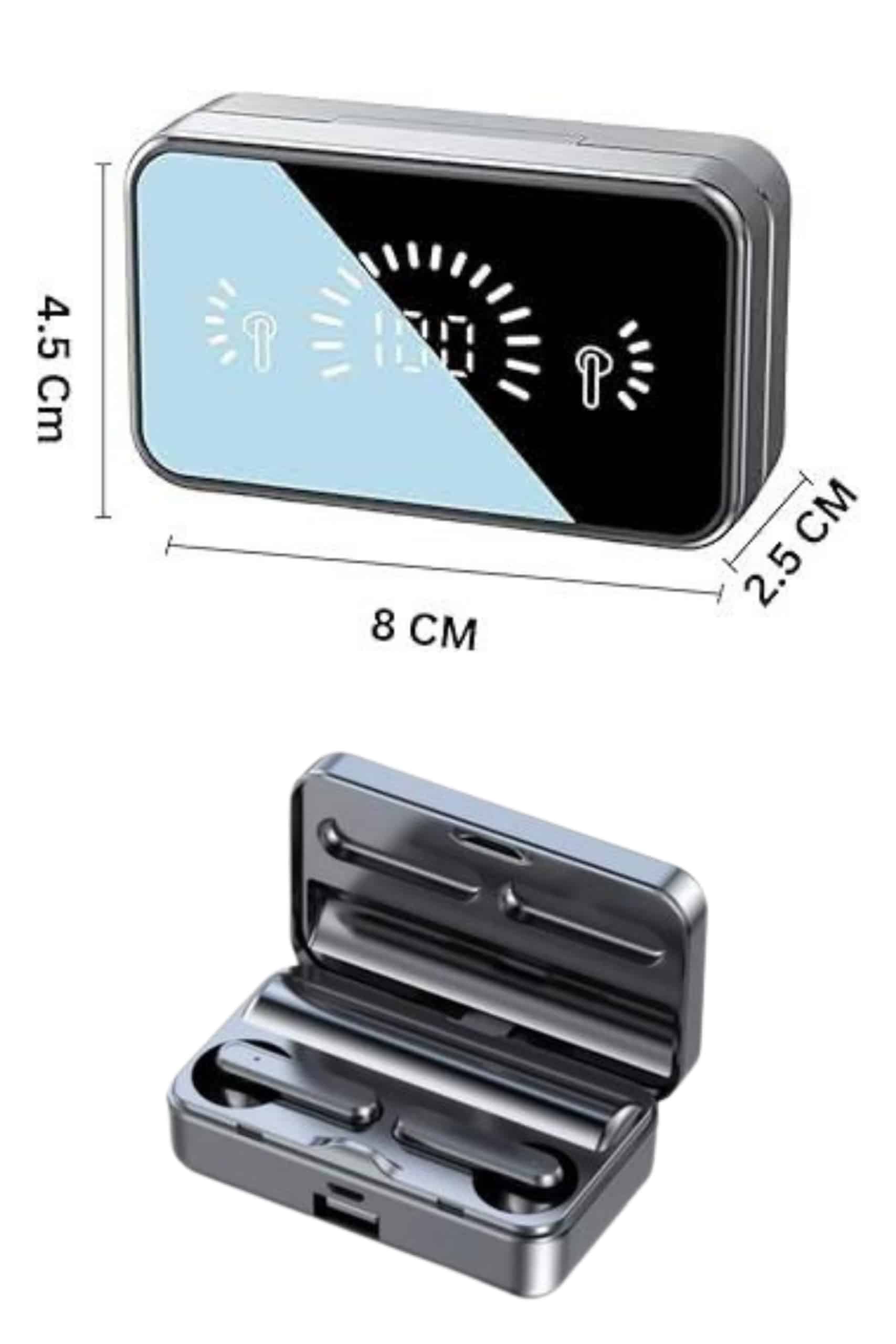 Powerbankli Bluetooth Kulaklık Yüksek Ses Aynalı Çift Dijital Gösterge Ekranı - Lisinya
