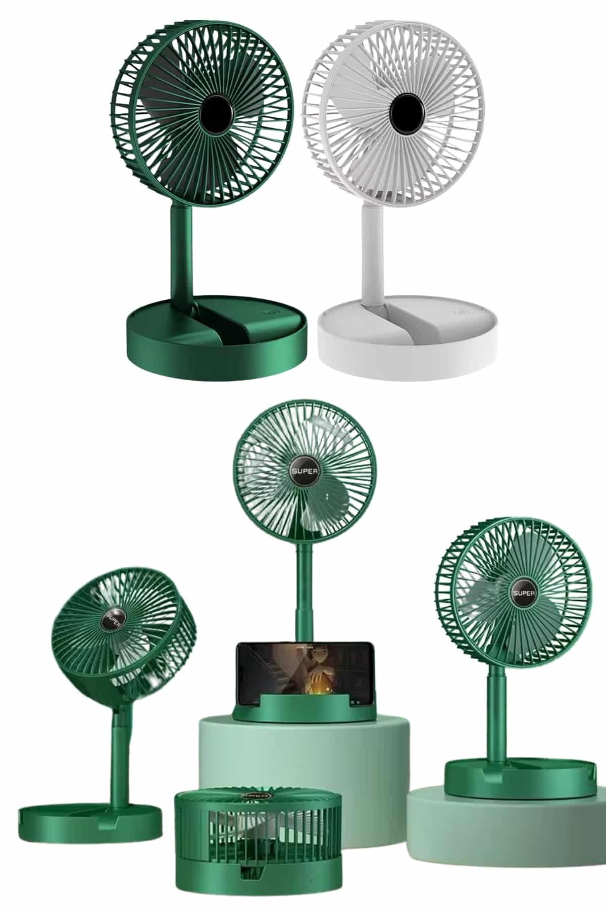 Katlanabilir Teleskopik Şarjlı Fan Masaüstü Soğutucu Vantilatör - Lisinya Katlanabilir Teleskopik Şarjlı Fan Masaüstü Soğutucu Vantilatör - Lisinya