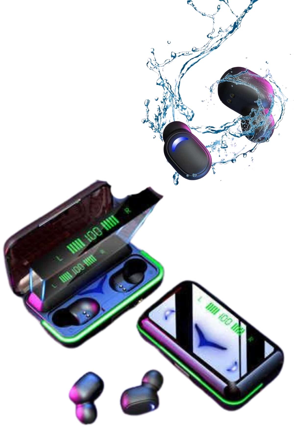 Extra Bass Kablosuz Kulaklık Işıklı Bluetooth Kulaklık Powerbank Özellikli - Lisinya