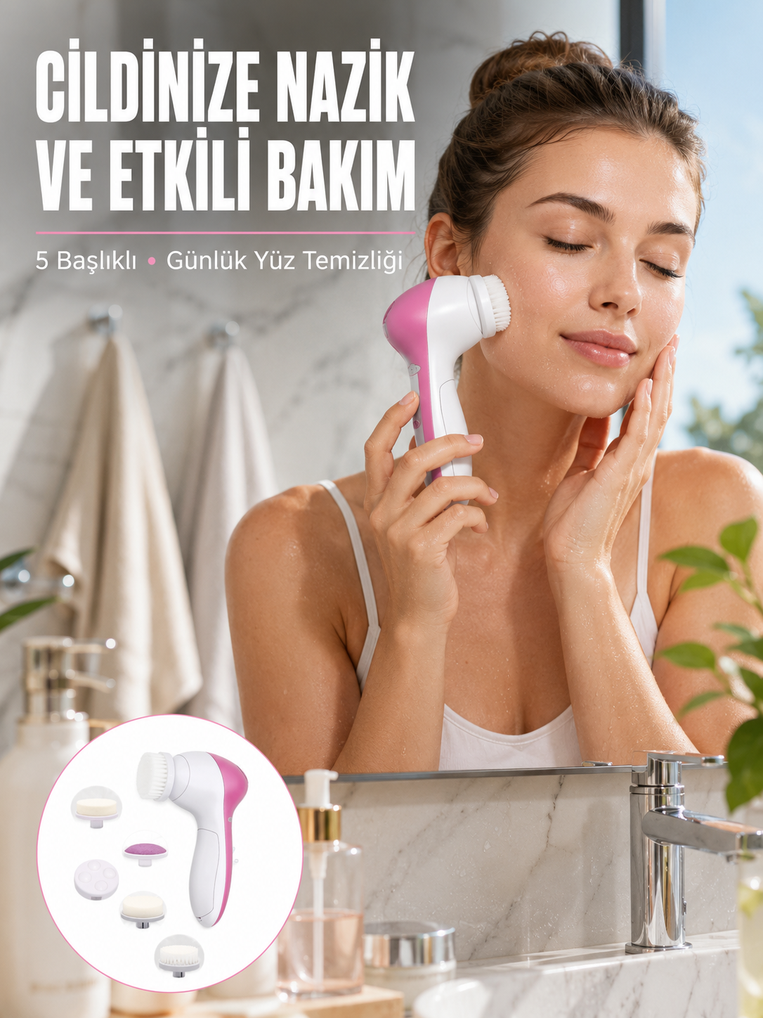 5 Başlıklı Cilt Temizleme Cihazı Ultra Kaliteli Yumuşak Kırşıklık Karşıtı - Lisinya 5 Başlıklı Cilt Temizleme Cihazı Ultra Kaliteli Yumuşak Kırşıklık Karşıtı - Lisinya
