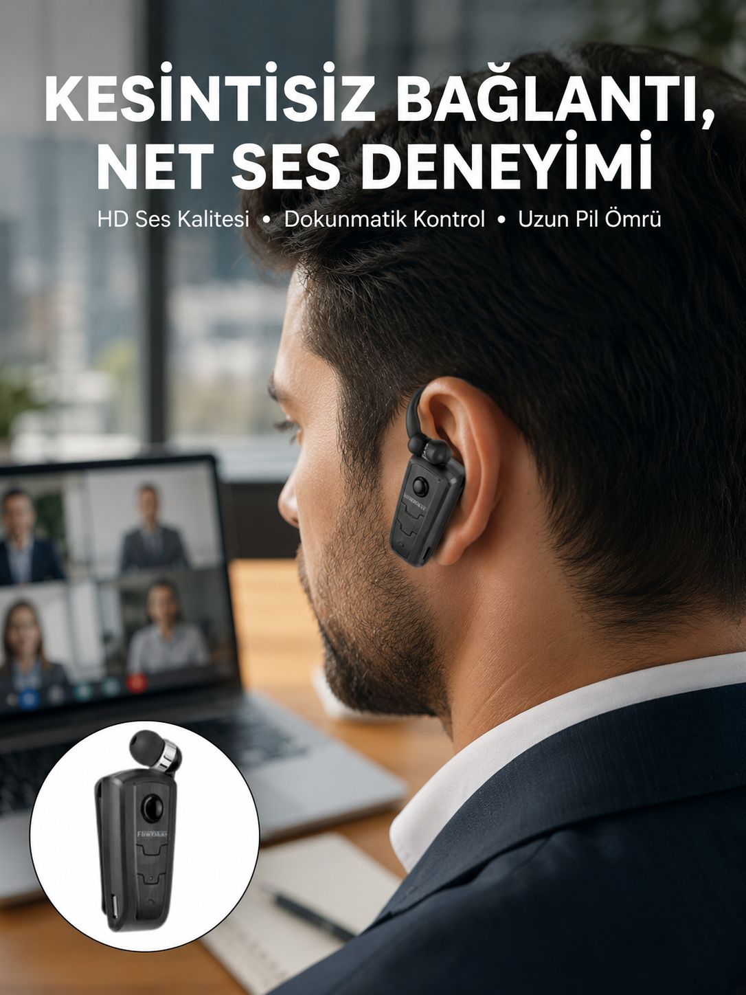 Mikrofonlu Makaralı Bluetooth Kulakiçi Kulaklık Android ve İOS Uyumlu - Lisinya Mikrofonlu Makaralı Bluetooth Kulakiçi Kulaklık Android ve İOS Uyumlu - Lisinya