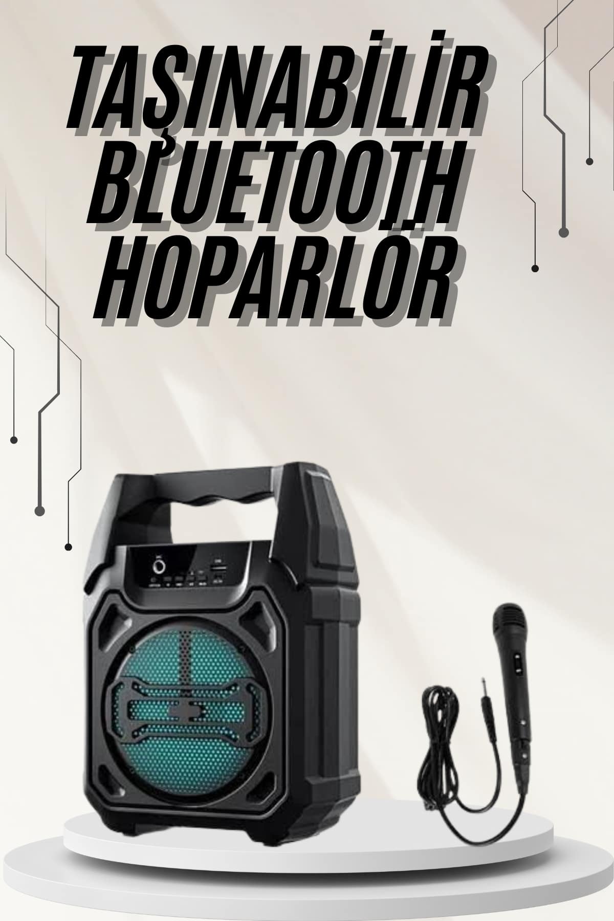 Bluetooth Hoparlör Led Işıklı Taşınabilir Kablosuz Speaker Uzun Pil Ömrü - Lisinya