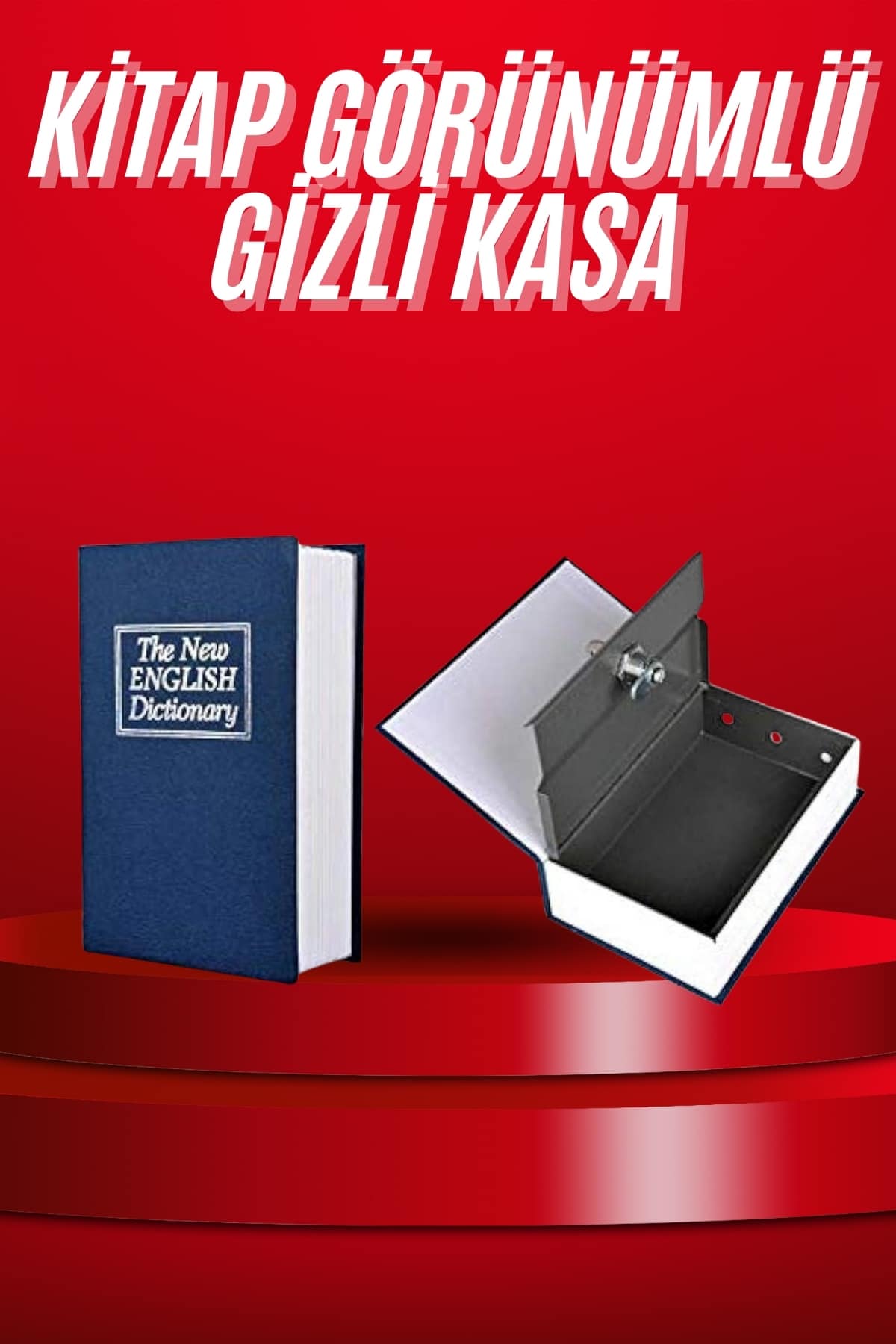 Kitap Görünümlü Gizli Kasa Büyük Boy Anahtarlı Kilitli Para Kasası - Lisinya