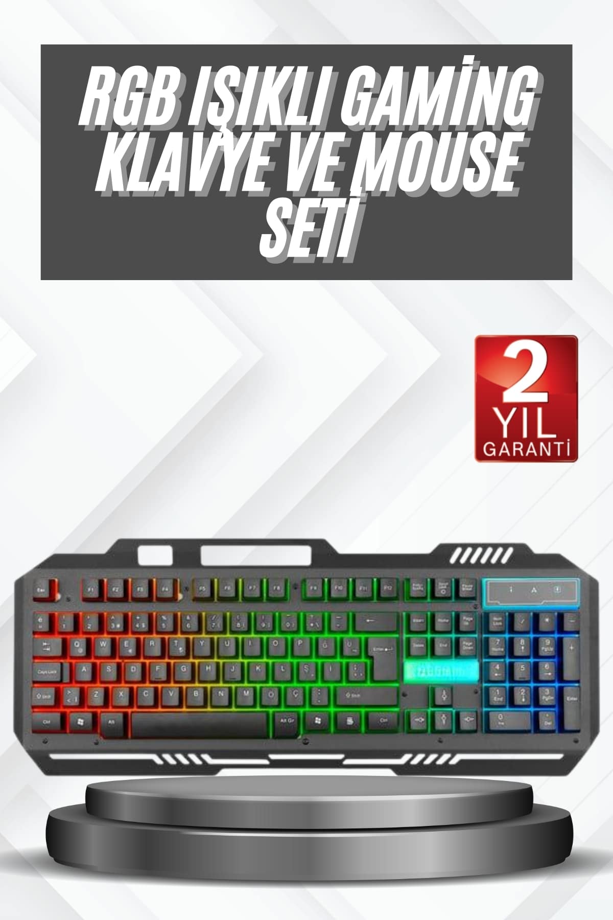 Işıklı Oyuncu Q Klavye Mouse Seti Siyah Gaming Oyuncu Klavye - Lisinya